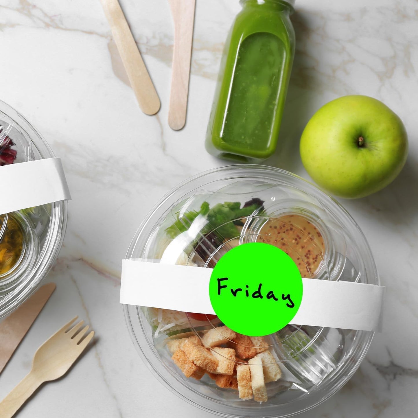 ChromaLabel 2 Inch Round Colored Stickers, High Visibility Green Dot Labels for Color Coding, Writable Circle Stickers - 500 Sticker Dots per Roll, Matte Finish Fluorescent Green - Case of 10