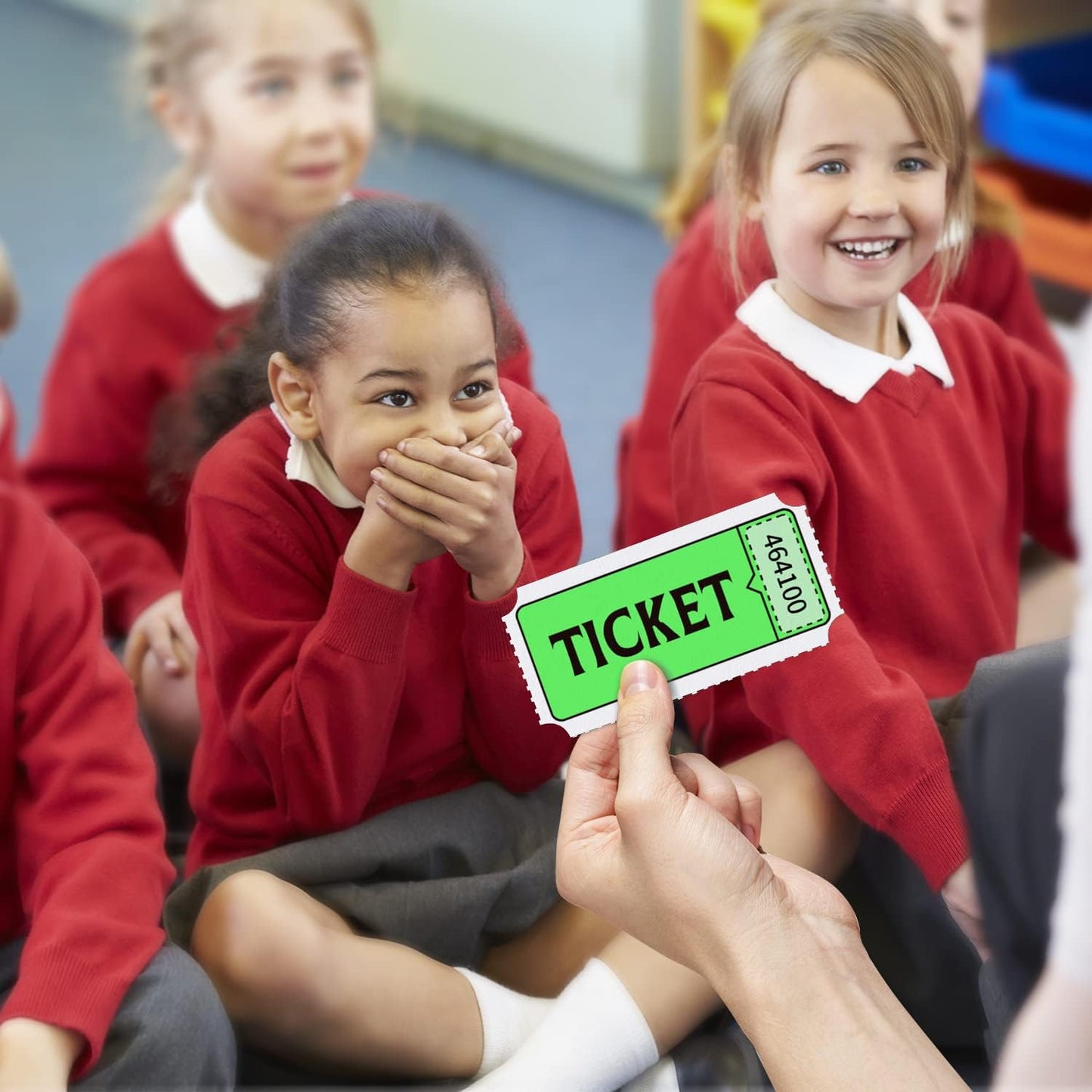 Fluorescence Raffle Tickets Double Roll 8000 Tickets 50/50 Tickets for Events, Entry, Class Reward, Fundraiser & Prizes(Blue, Green, Purple, Red)