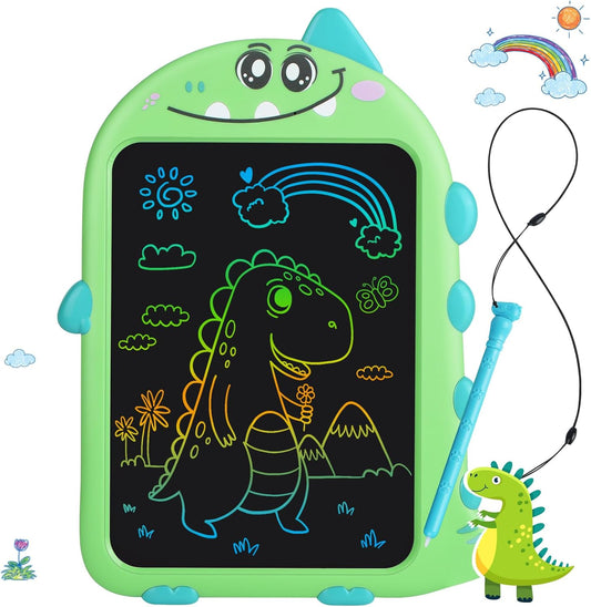 10 Inch LCD Writing Tablet for Kids, Brithday Gifts for Kids, Electronic Drawing Pad Toys, Dinosaur Drawing Pad for Toddlers Ages 2 3 4 5 6 7 Travel Learning Board (Green)