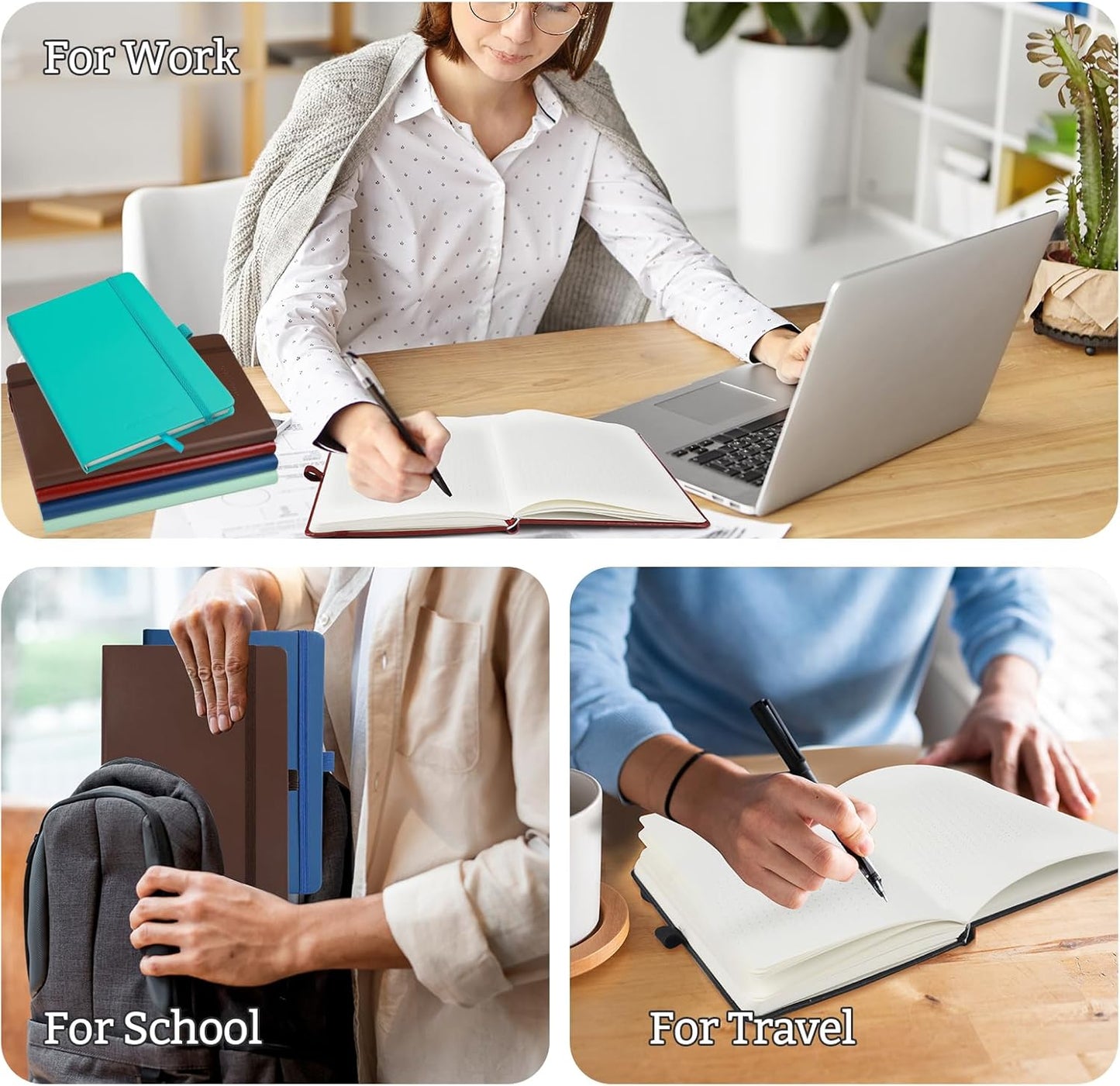 Bullet Dotted Hardcover Journal Notebook, A5 140 Pages 120Gsm Thick Paper for School,Note Taking,Work,Diary,5.7''*8.3'',Turquoise