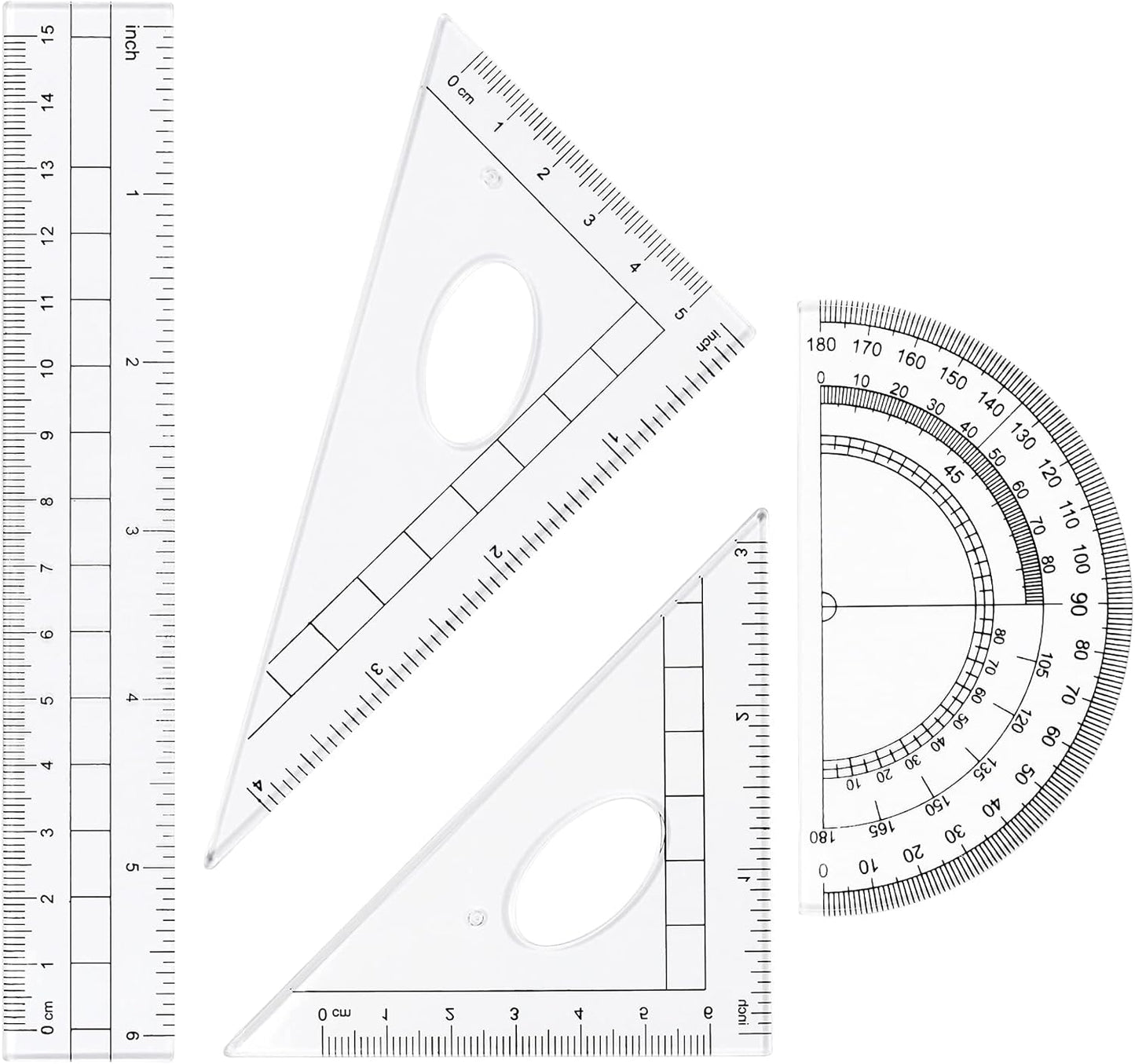 10 Pieces Math Geometry Kit Set Student Supplies with Shatterproof Storage Box,Includes Rulers,Protractor,Compass,Eraser,Pencil Sharpener,Lead Refills,Pencil,for School and Drawings(Orange)