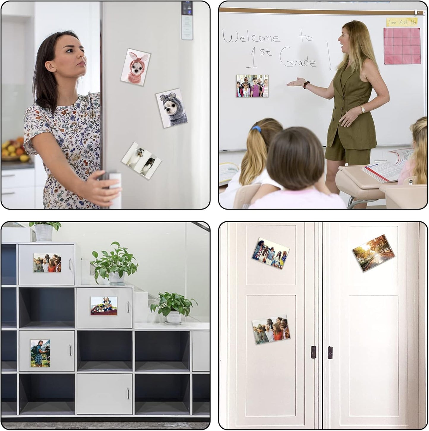 Sliver-Grey Magnetic Picture Frame 4X6 for Refrigerator 10 Pack,Photo Magnets Sleeves