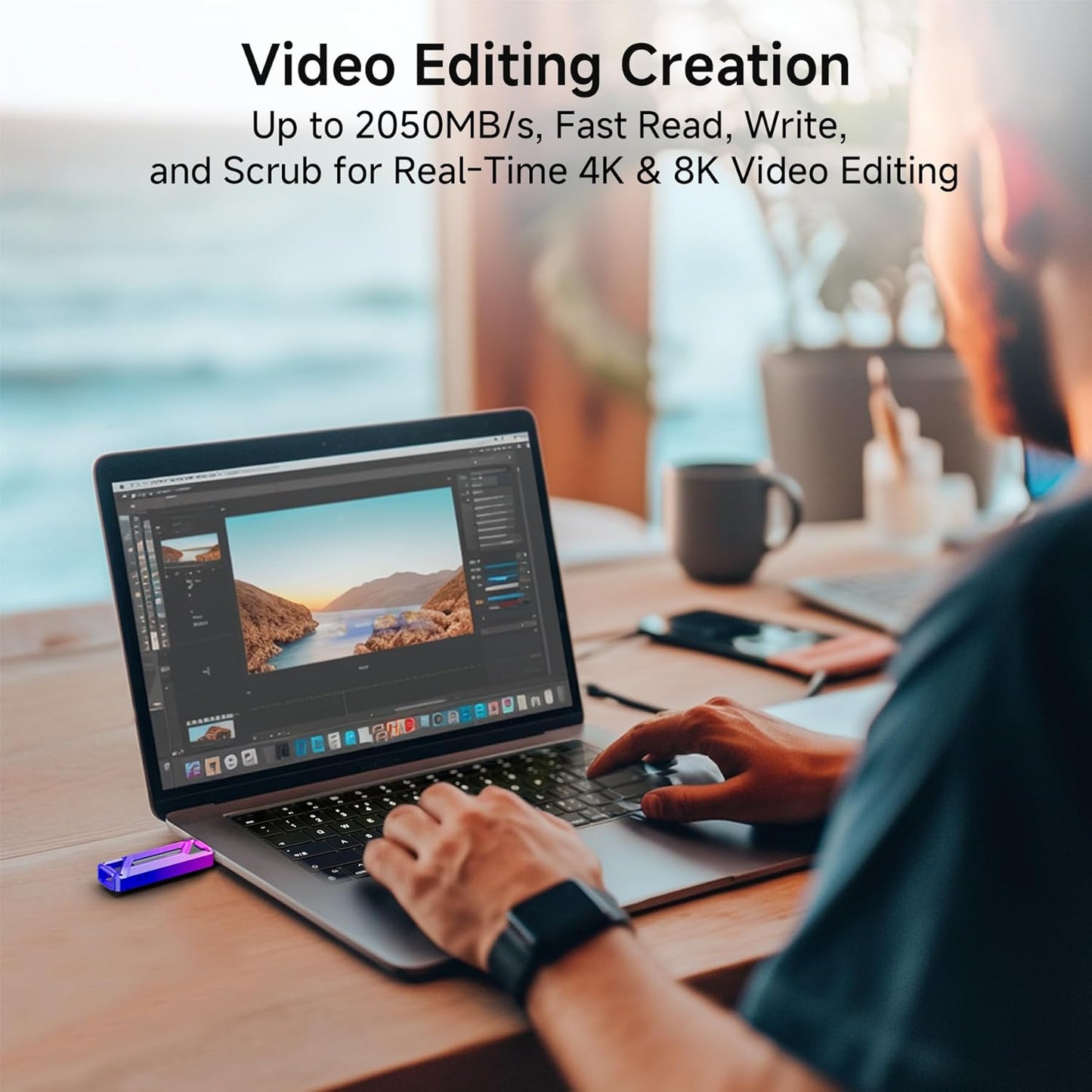 256GB Flash Drive, Up to 2050MB/s USB 3.2 Gen22, USB A+C, 2-in-1 Memory Stick for iPhone/Android/Windows/MacPC/Laptops, FF958