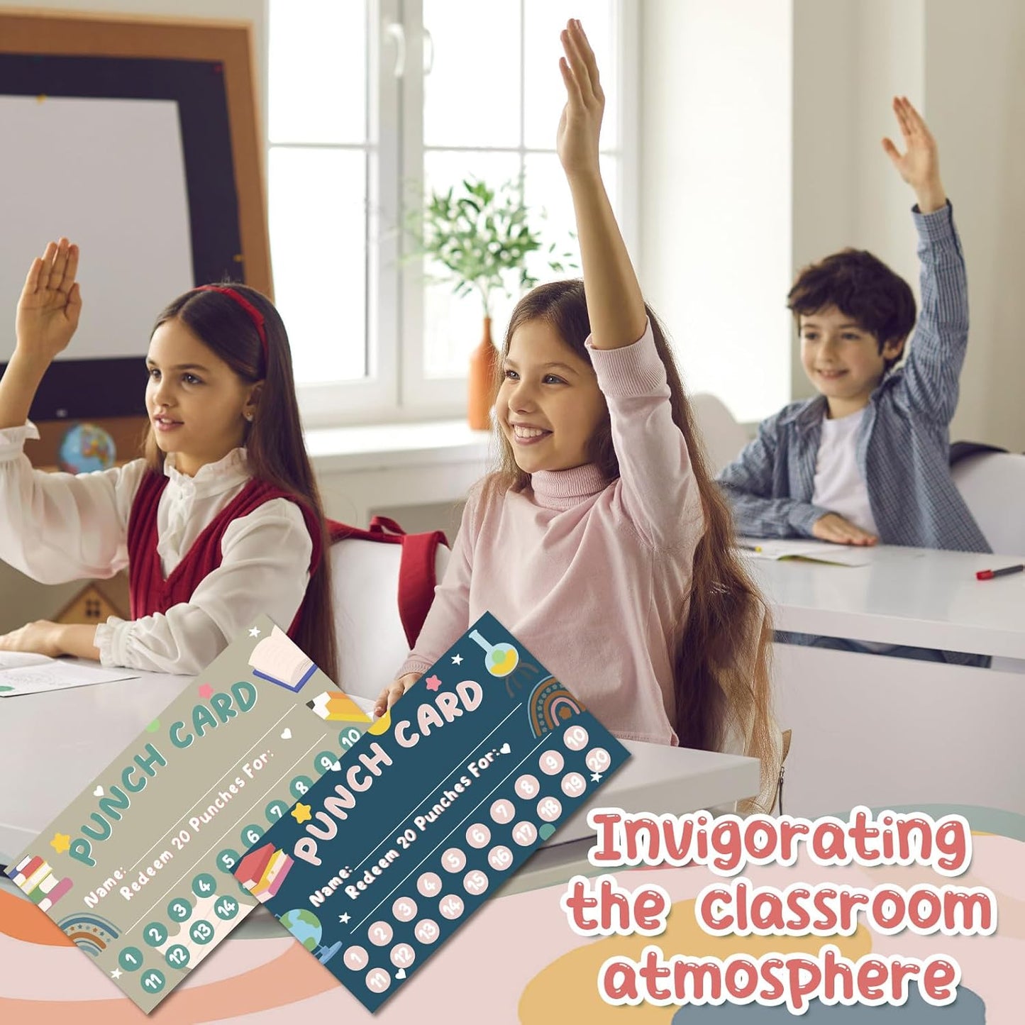 Fumete 400 Pcs Punch Cards for Classroom Reward Cards Behavior Incentive Loyalty Awards for Kids Students Teachers School Business, 8 Styles, 3.5 x 2 in(20 Morandi Punches Style)