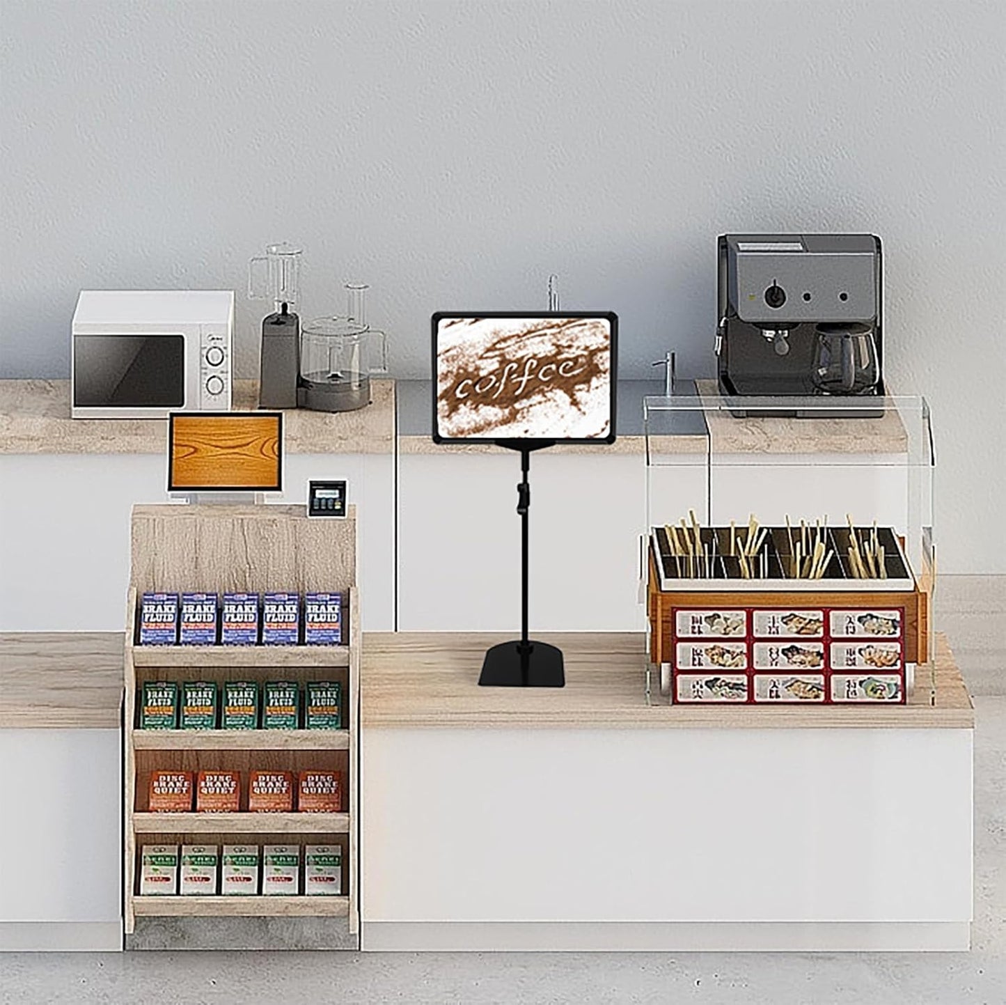 Adjustable Sign Stand - 8.5 x 11, Table Top Holder (Black-4pcs)