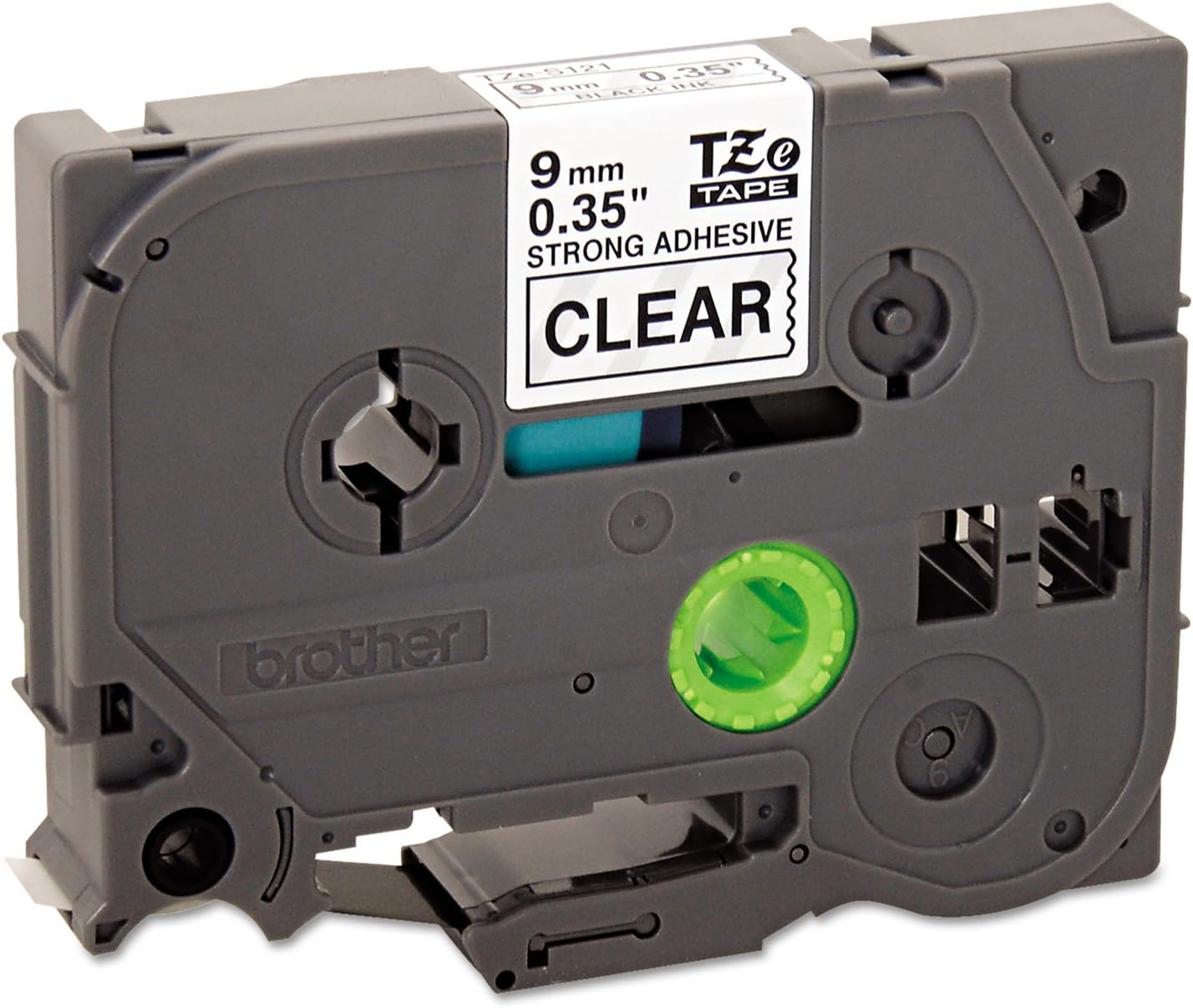 Brother Tape, Black on Clear Extra Strength, 9mm (TZeS121)