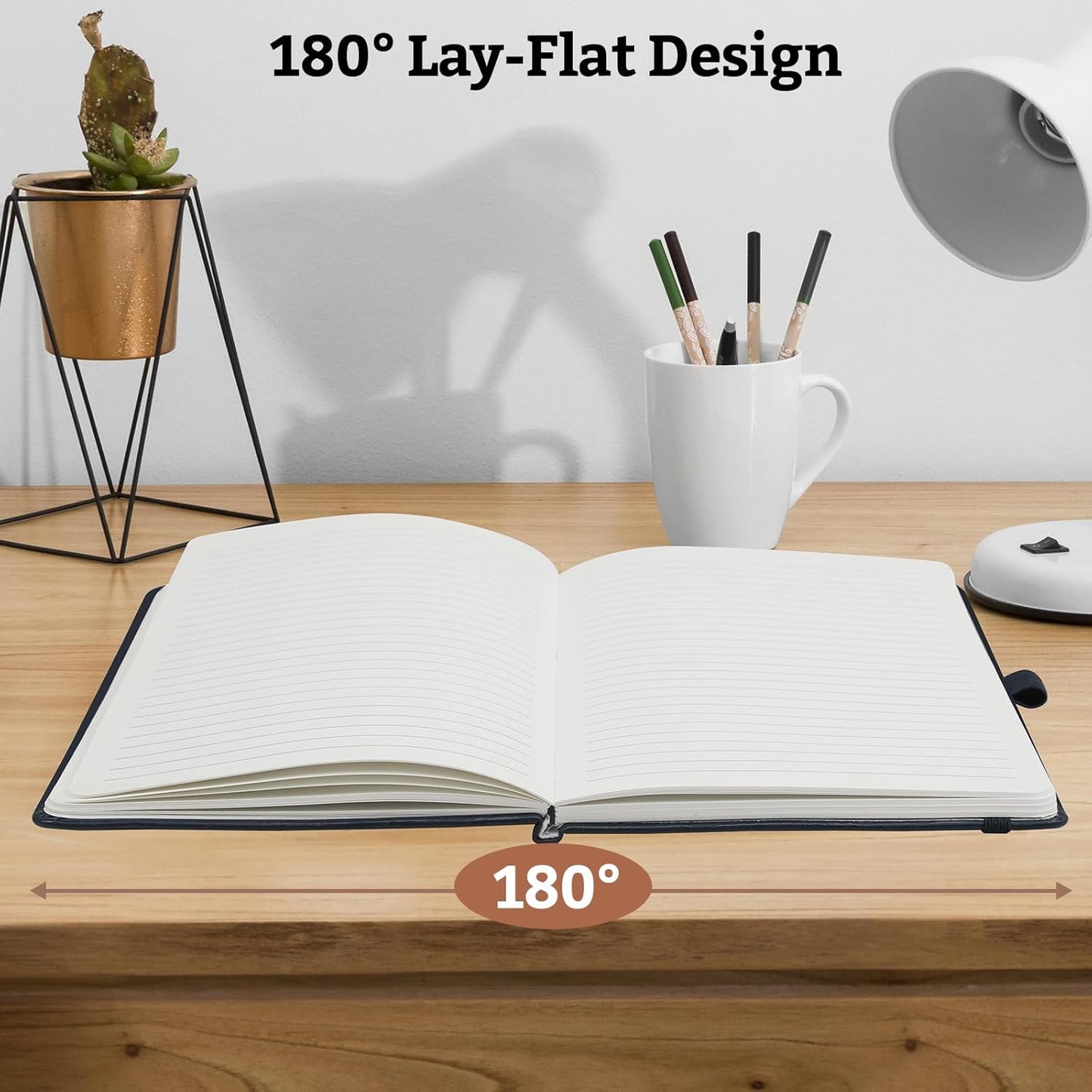 2Pack Lined Hardcover Journal Notebook, A5 192 Pages 100Gsm Thick Paper College Ruled for School,Note Taking,Work,Diary,5.7"*8.3",Navy