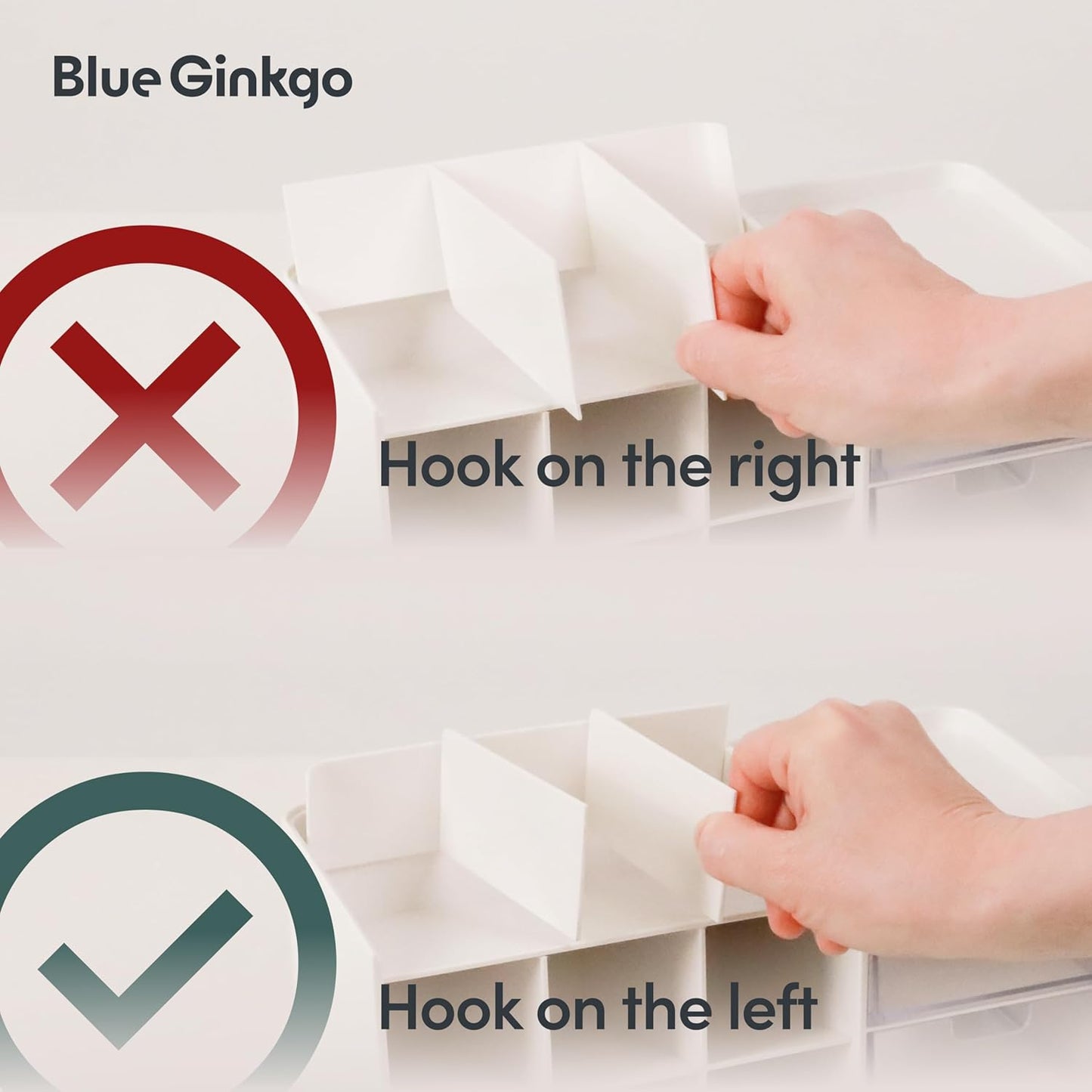 BLUE GINKGO Hive Stack Organizer Partition – (Made in Korea, Blue)