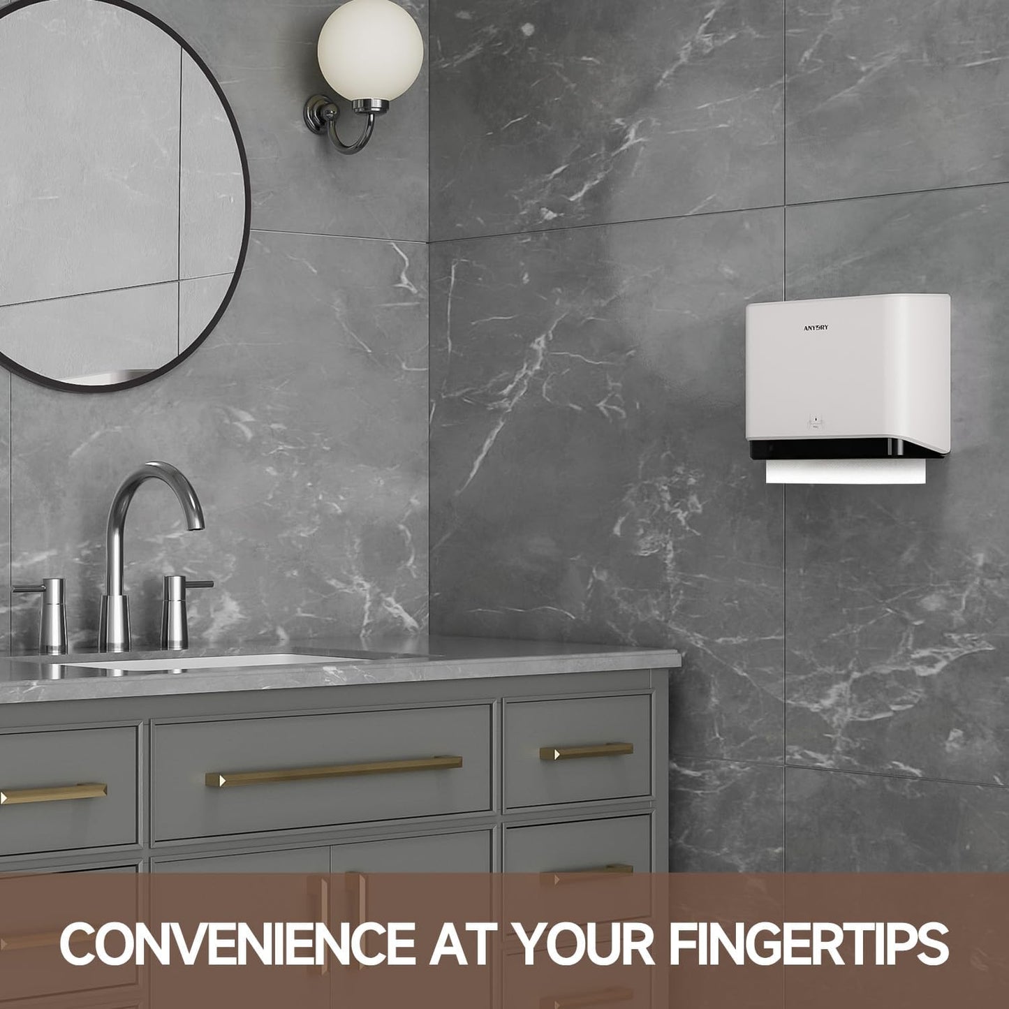 200-Sheet Wall-Mounted Paper Towel Dispenser, Fits Multi-Fold Towels up to 10x3.1 Inches, Perfect for Home & Business (White)