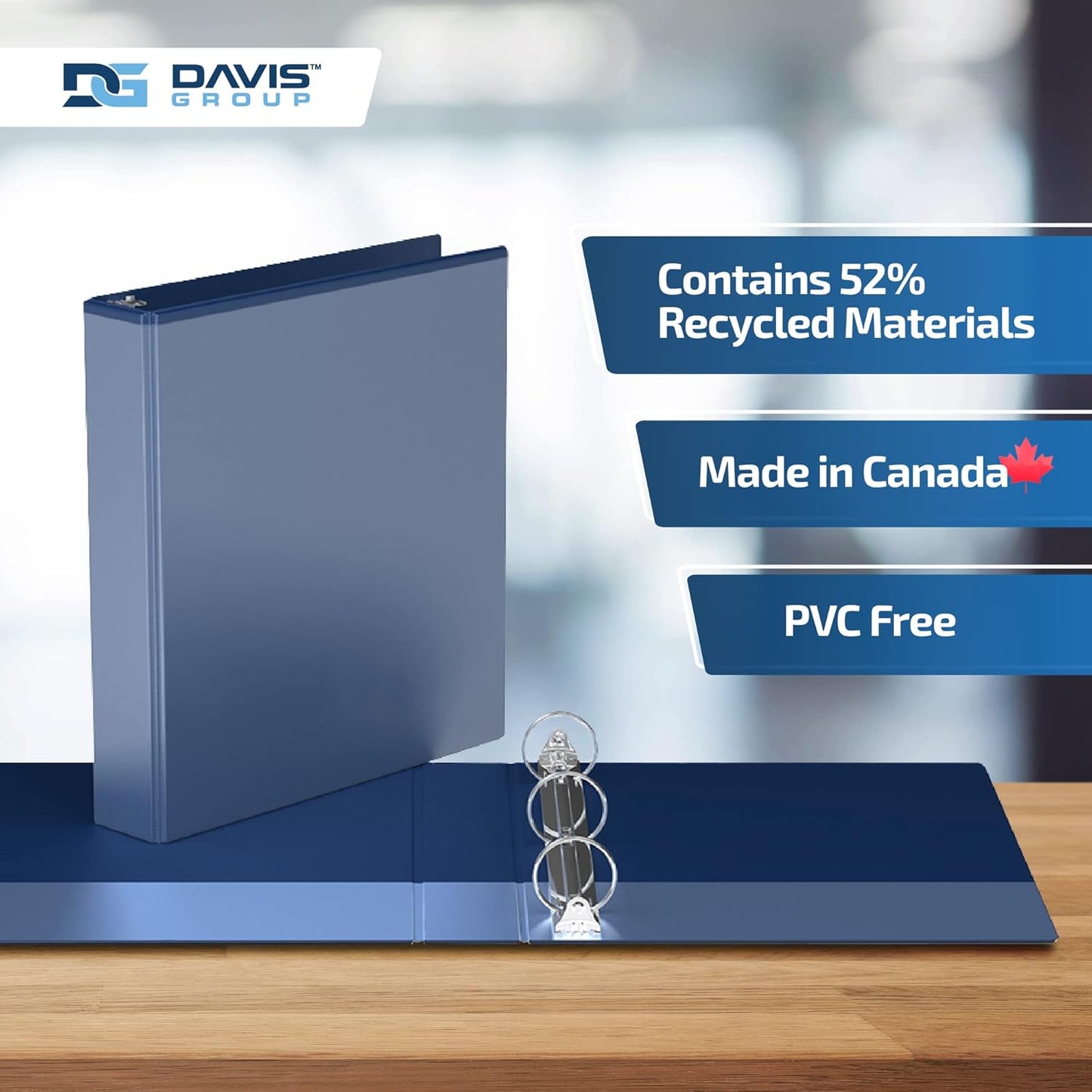 Easyview Premium 3-Ring Binders with Clear-View Covers and Round Rings, Binders for School or Office, 1.5 Inch, Pack of 6, Royal Blue