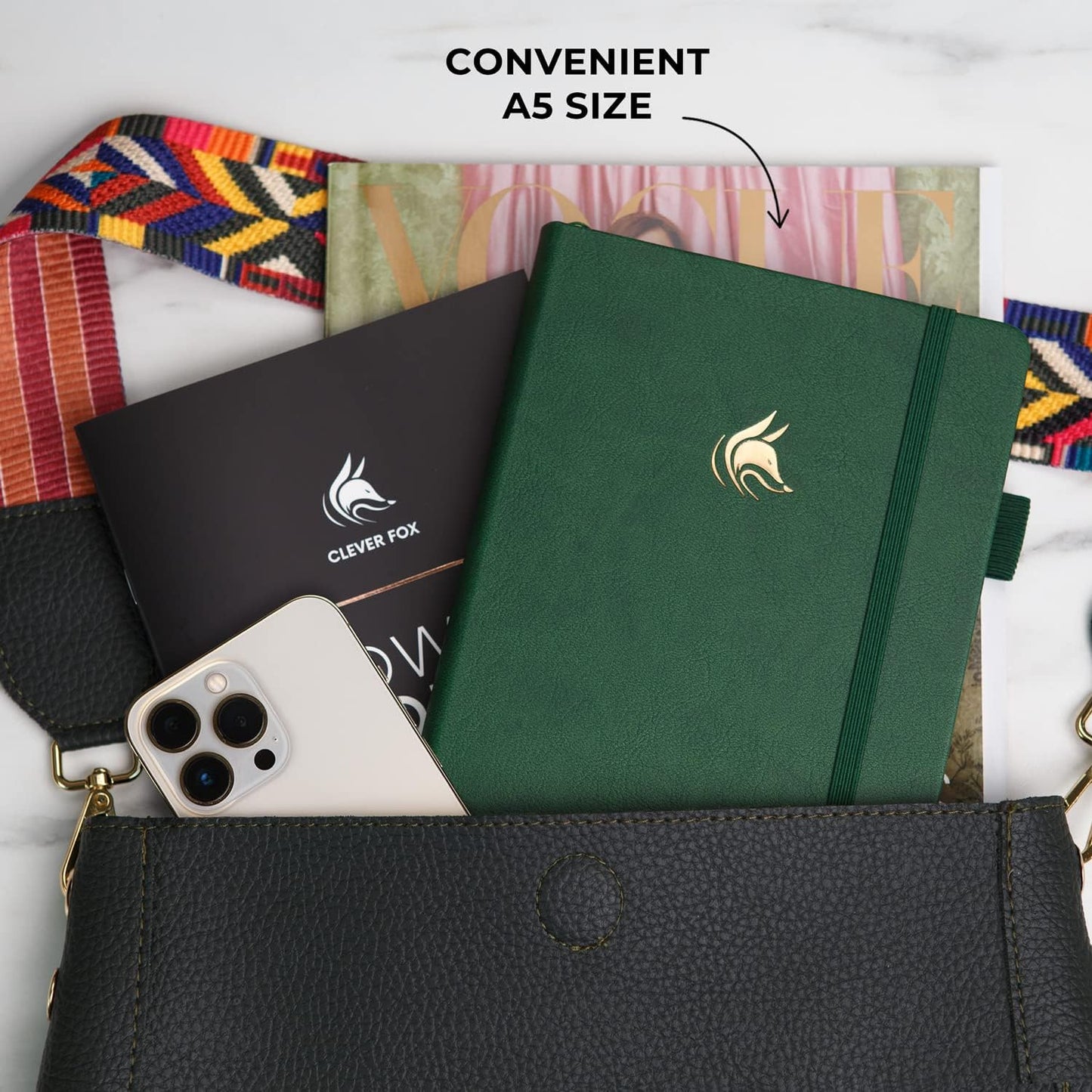 Clever Fox Dated Planner Premium 2025 – Weekly Agenda for Planning & Time Management –Notebook with Habit Tracker & To-do List (Forest Green)