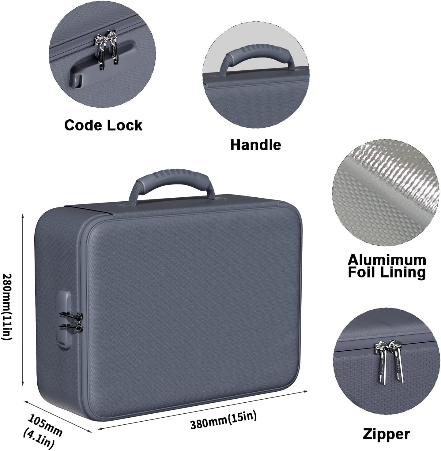 DocSafe 5200°F Document Organizer with Lock,Upgraded Heat Insulated Fireproof&Waterproof Box 8 Layers File Organizer,Portable Home Travel Safe Storage for Important Documents, Files,Gray (Soft)