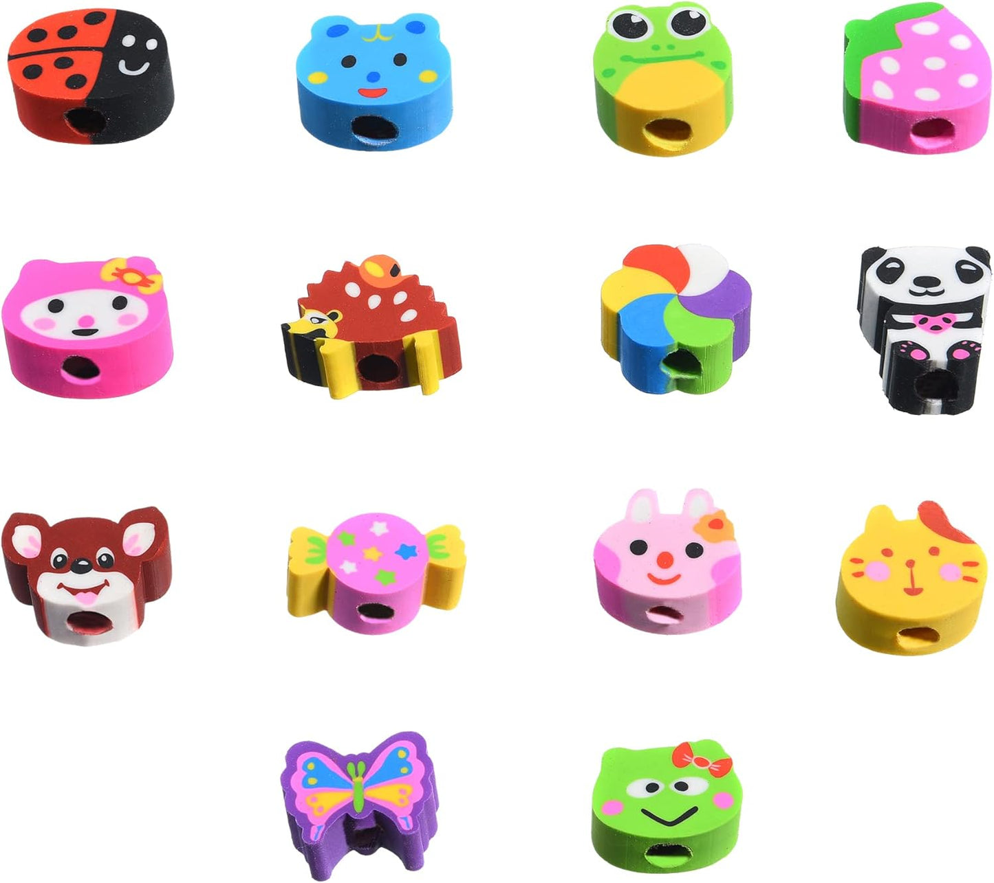 35PCS Fruit Animal Pencil Top Erasers Bulk for Kids,Fun Eraser Caps Cute Topper Erasers for Pencil for Back to School Party Gifts (Pattern Random)