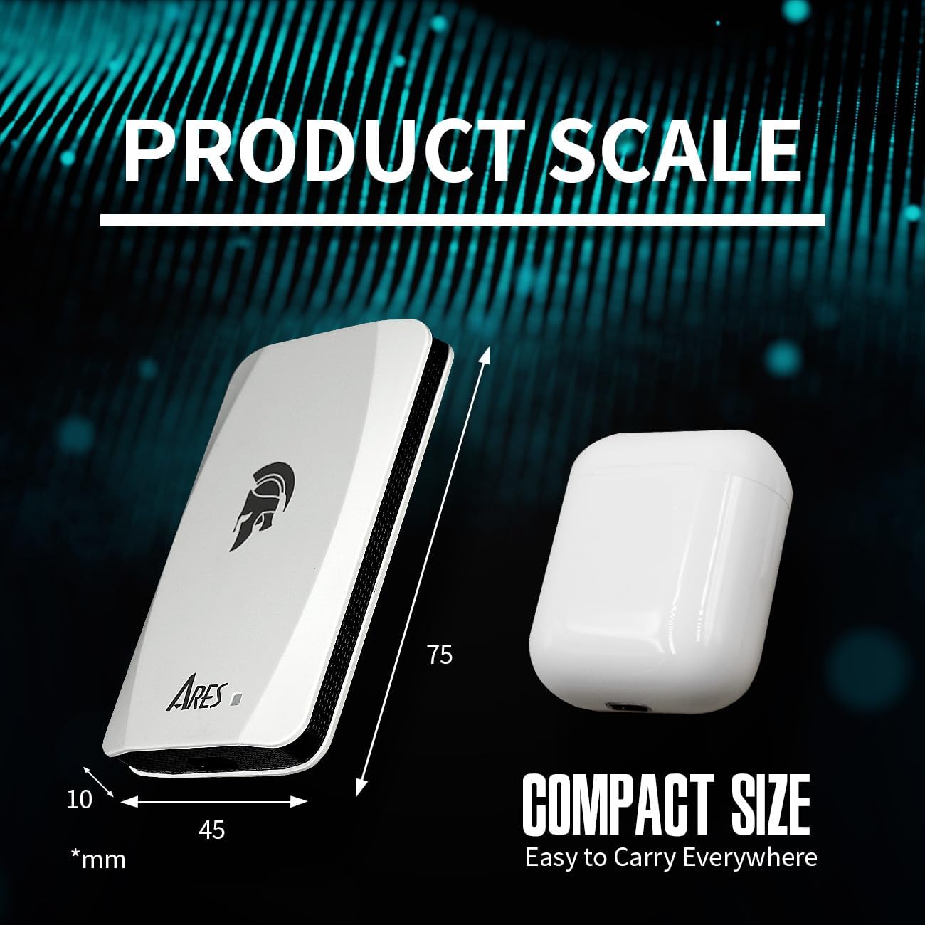 DATO External SSD 2TB, Portable SSD External Solid State Drive, USB 3.2 Gen 2x1 Type C Up to 1050/1000 MB/s, Super Light and Compact Portable Solid State Drive - ARES Torch