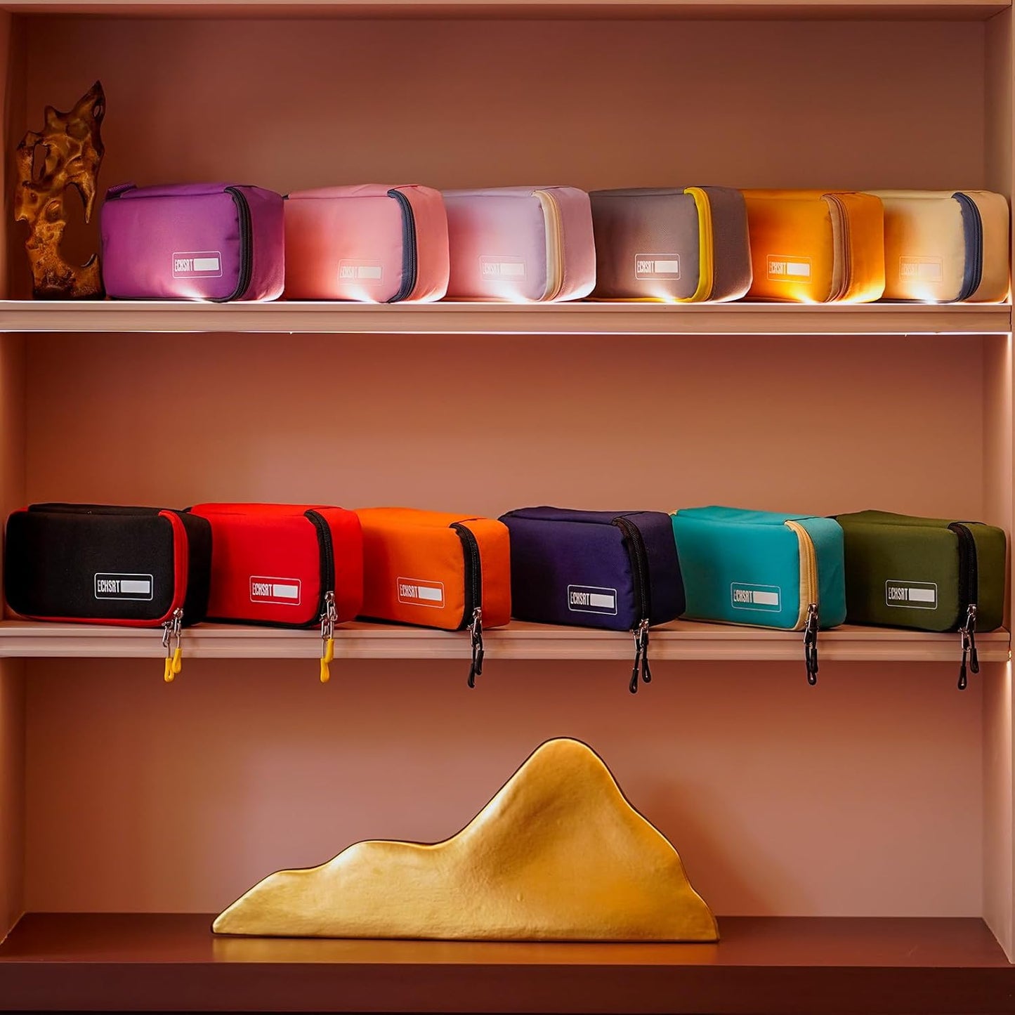 ECHSRT Big Pencil Case, Aesthetic Portable Zipper Pencil Bag with Hidden Pocket, Special Pouch for Men Women Adults, Stationery Organizer Pen Cases for Office Travel,Black