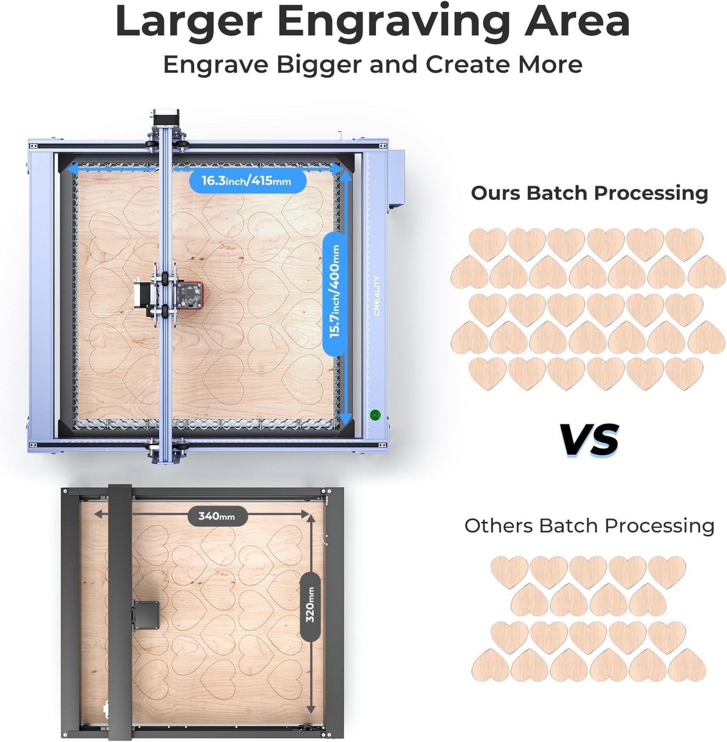 Creality Falcon 10W Laser Engraver Machine with Honeycomb Laser Bed 500x500, 10000mm/min, 0.06mm Laser Cutter for Wood, Acrylic, and Metal, Easy Setup, Ready to Work Out of The Box