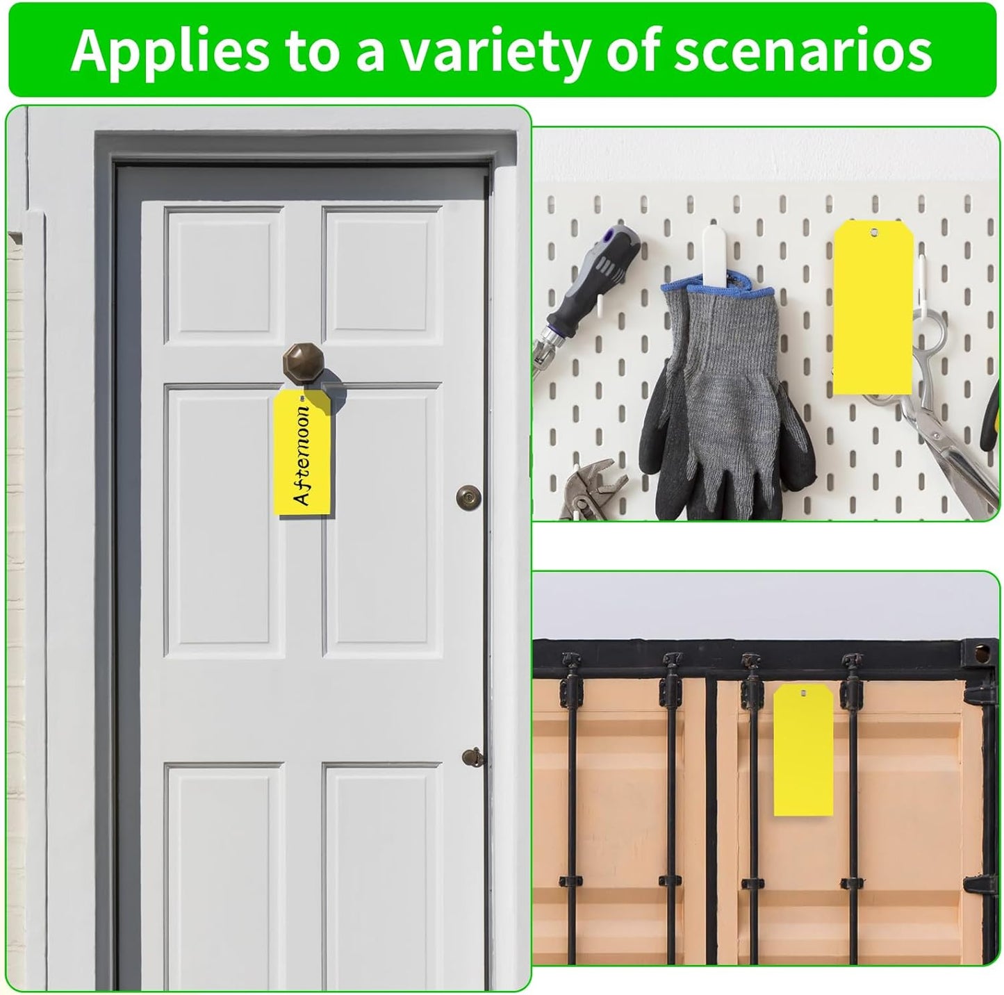 1000 Pieces 4 3/4" x 2 3/8" Plastic Shipping Tags Yellow Labeling Tags Writable Hang Tags with Reinforcement Hole Waterproof Luggage Tags for Equipment Car Parts Without Wires