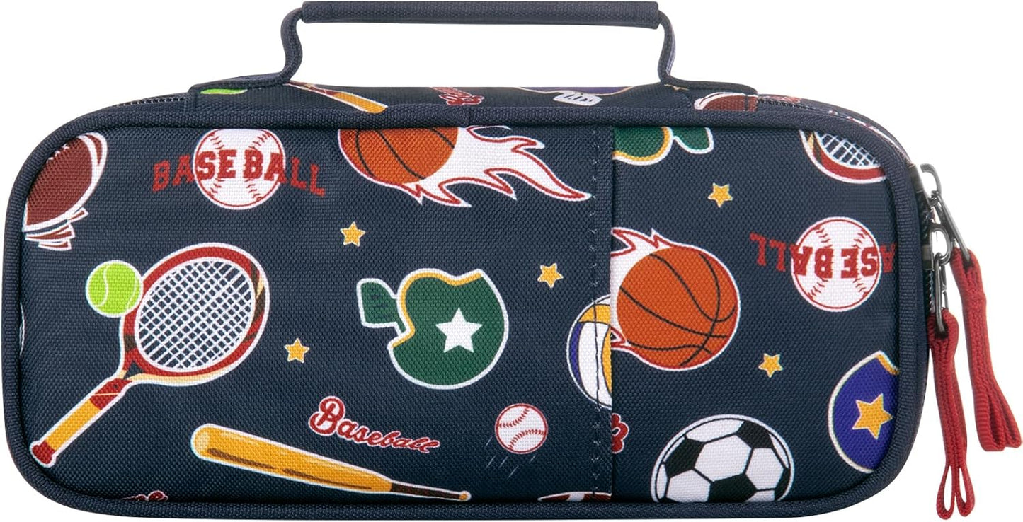 Choco Mocha Balls Pencil Case for Boys, Soft Pencil Case Kids Pencils Pouch for Kindergarten Boys, Blue