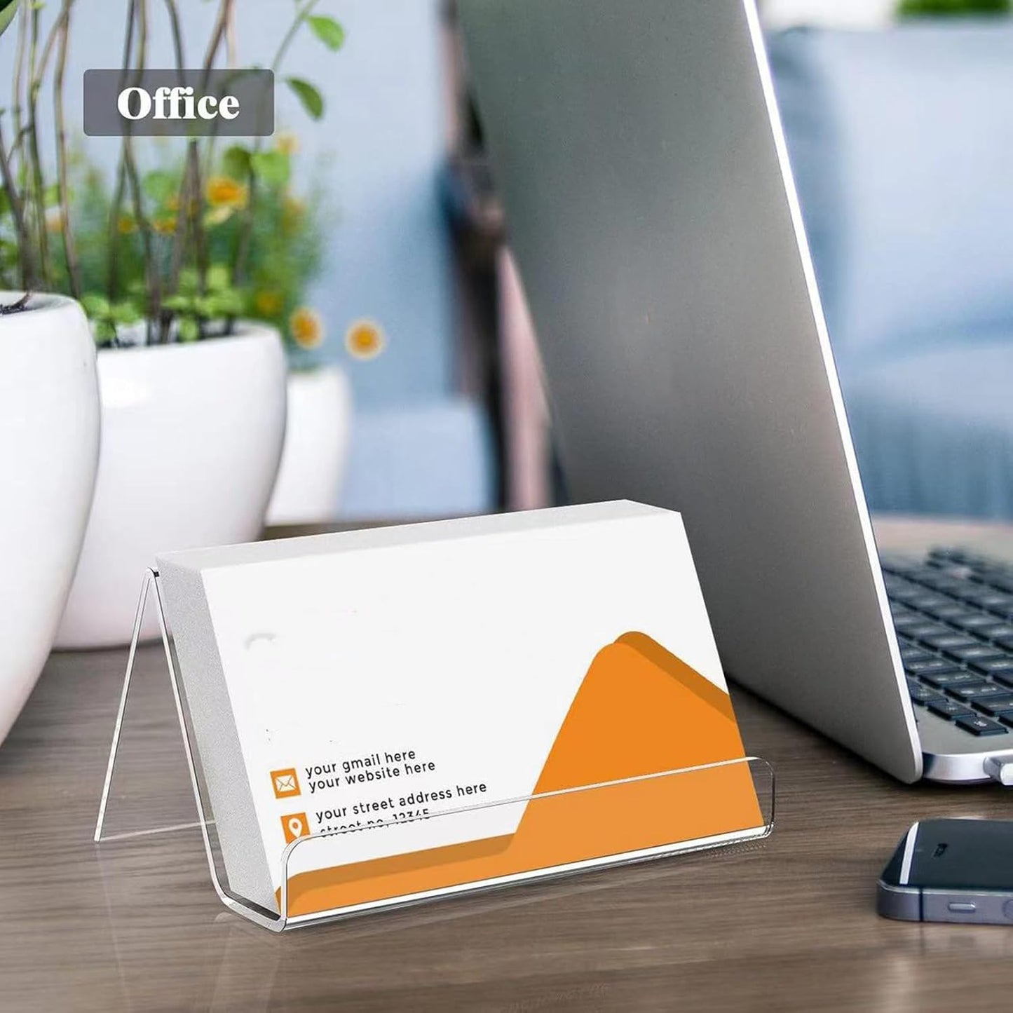 10 Pack Acrylic Business Card Holder for Desk, Business Card Stand Desktop Business Card Holders for Exhibition,Office Acrylic Business Card Stand Display