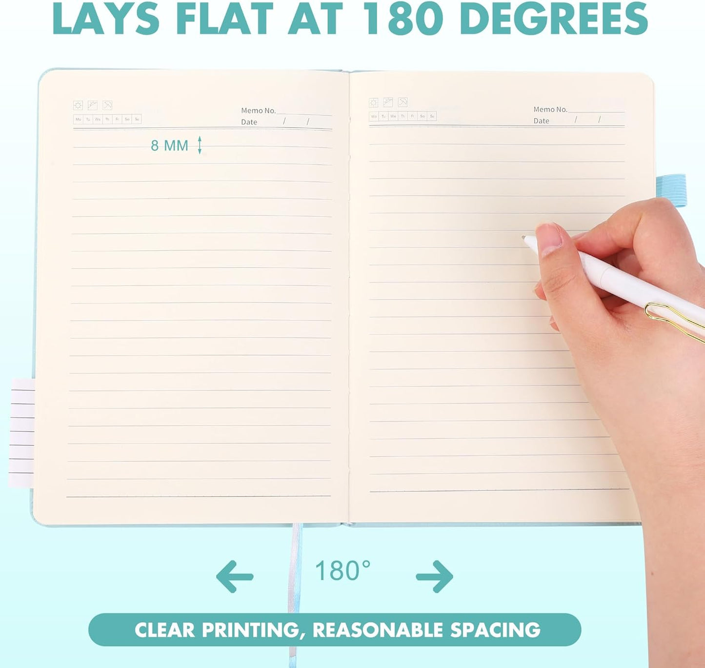 Aodaer 12 Set Lined Notebook Journals with Pens A5 Notebooks 100 GSM College Ruled Hardcover Notebook PU Leather Notepad with Pen Holder for Office School, 5.7 x 8.3 Inches, Light Multicolor