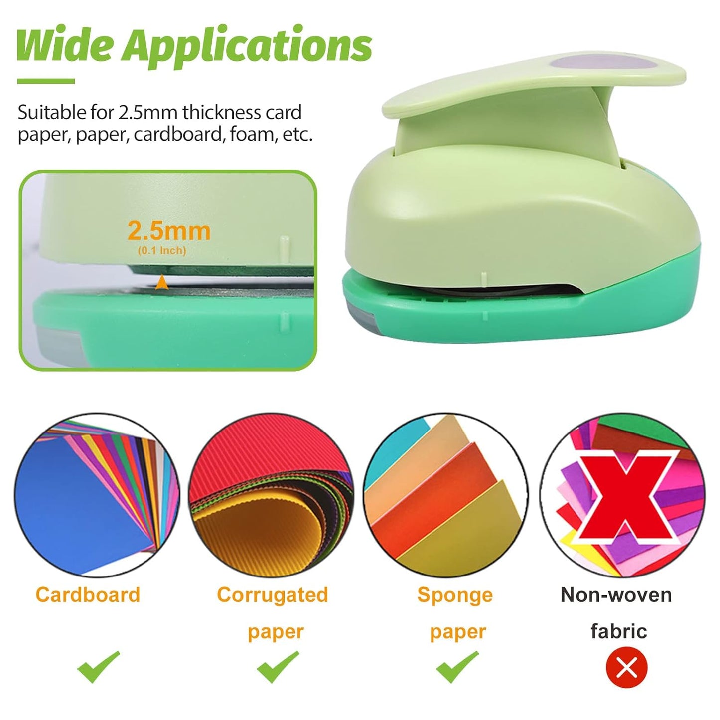 UCEC Circle Punch, 2+1.5+1 Inch Paper Punch, 3 Pcs Paper Punches for Crafting, Round Hole Punch, Circle Cutter for Scrapbook, Cards, DIY Albums Photos