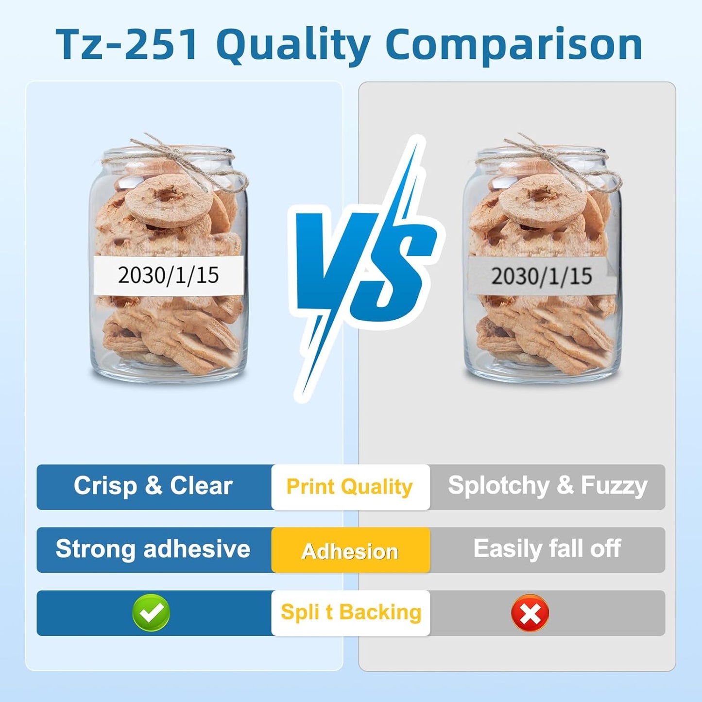 Airmall TZe-251 Compatible with Brother Label Maker Tape 24mm .94 White Replacement for Brother P-Touch Label Tape TZe251 TZ-251 Black on White 1 Inch for PT D610BT D600 700 P710BT PTP750W, 4-Pack