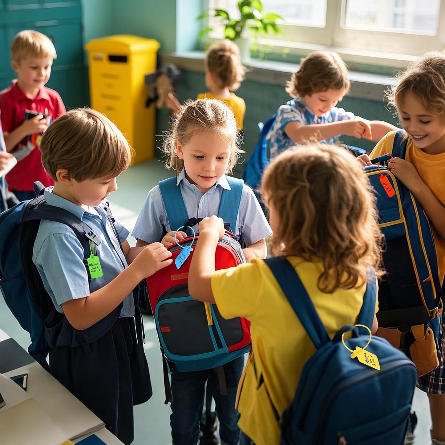 50 Blank Plastic Tags for Labeling Waterproof Hanging Labels Writable Tags Seal Plastic Marking Label for Clothes Bags Keys Inventory with One Marker Pen (Mixed 5 Color)