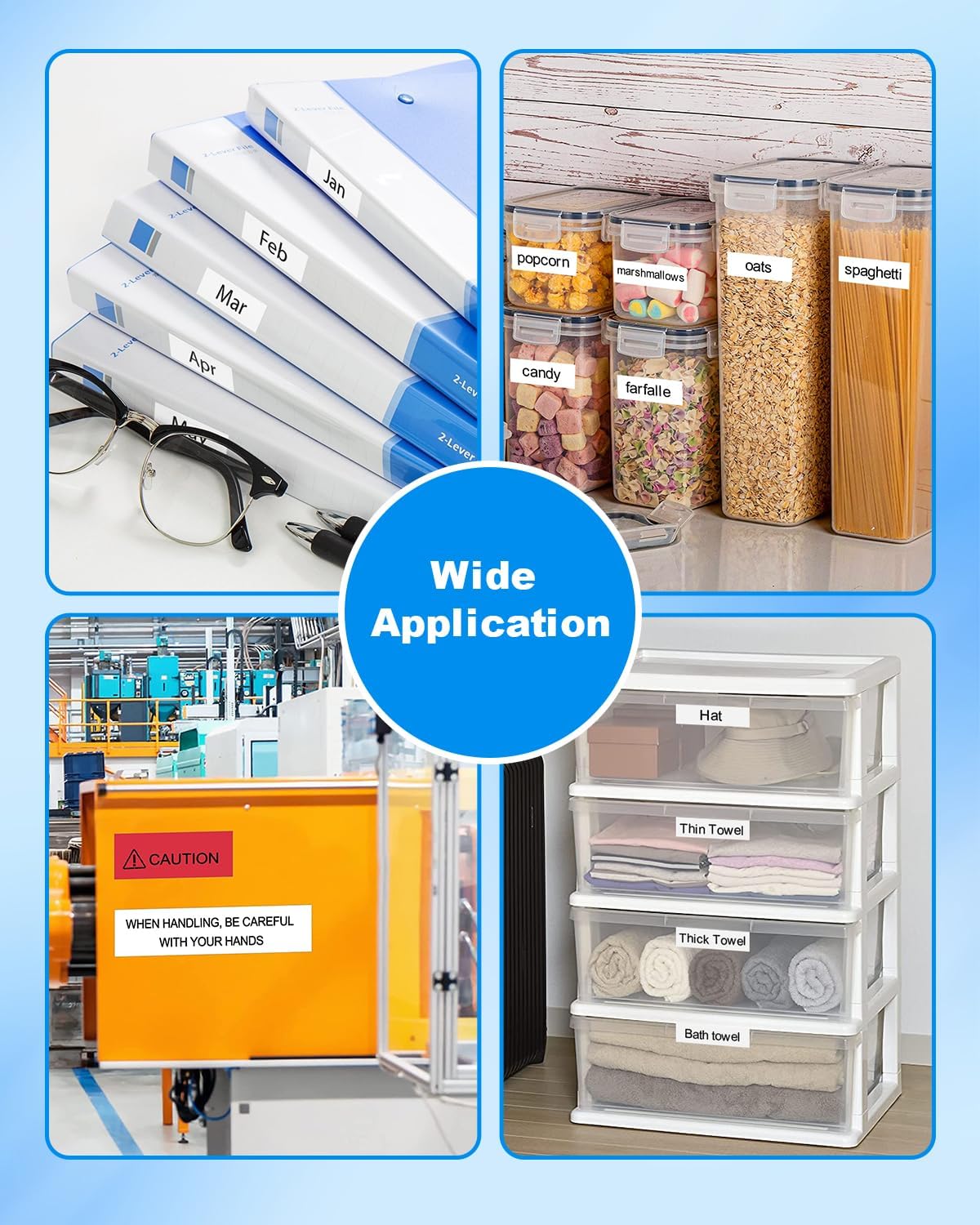 6-Pack Label Maker Tape Replace for TZe231 Tze Tz Tape 12mm 0.47 Inch Laminated White Compatible with Brother P Touch Label Maker PT-D210 PT-D200 PT-D220 PT-H100 PT-H110 PT-D600, Black on White