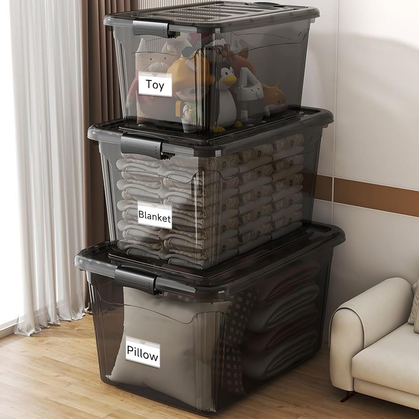 36Pcs Adhesive 2" x 3.5" Index Card Pockets, Clear Label Holders with Top Open for Loading, Plastic Pocket Sleeves for Organizing Storage Bins, Library Cards, Shelves