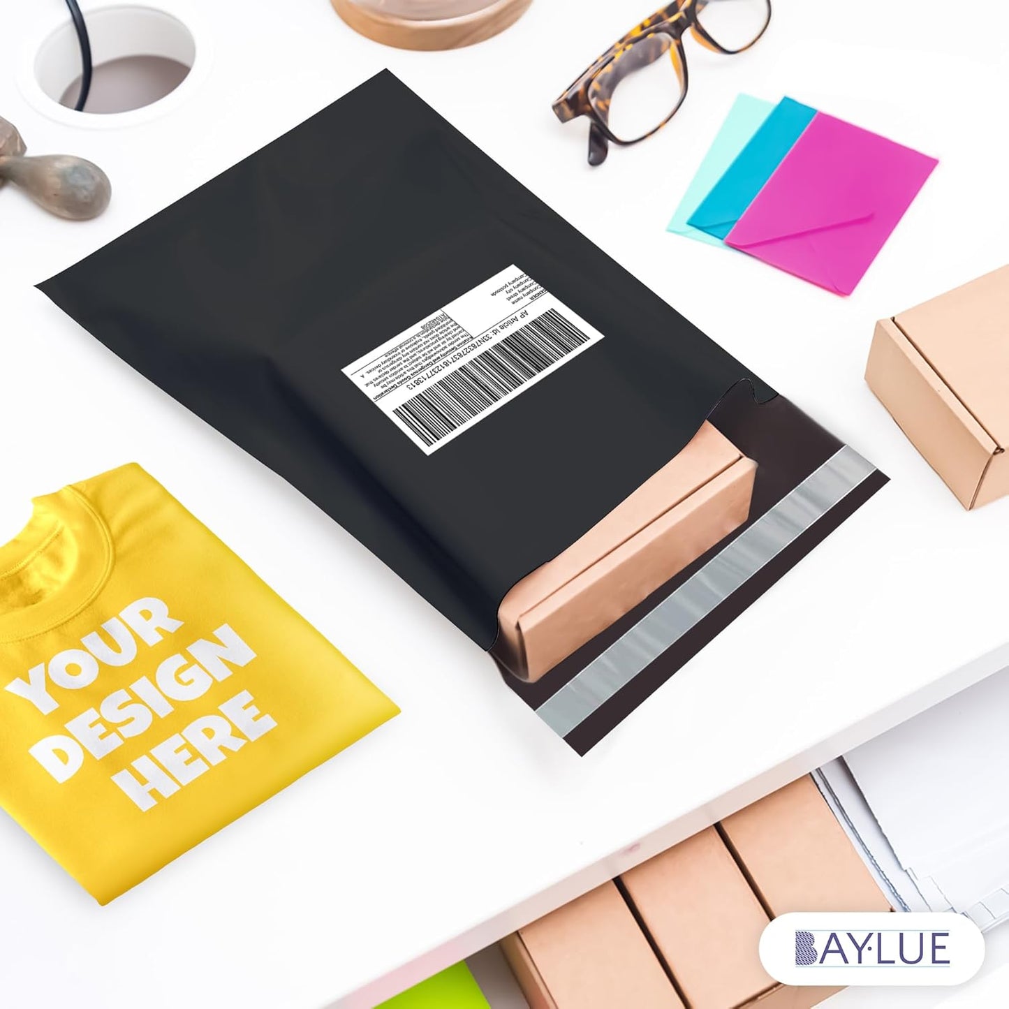 Black Large Poly Mailers 19x24 Inch | Strong Adhesive Self-Seal Mailer Bags | Tear, Tamper, Water Resistant Shipping Envelopes | Thick Strong polymailer Bags XL Clothing Shipping Bags | 100 Pcs Bulk