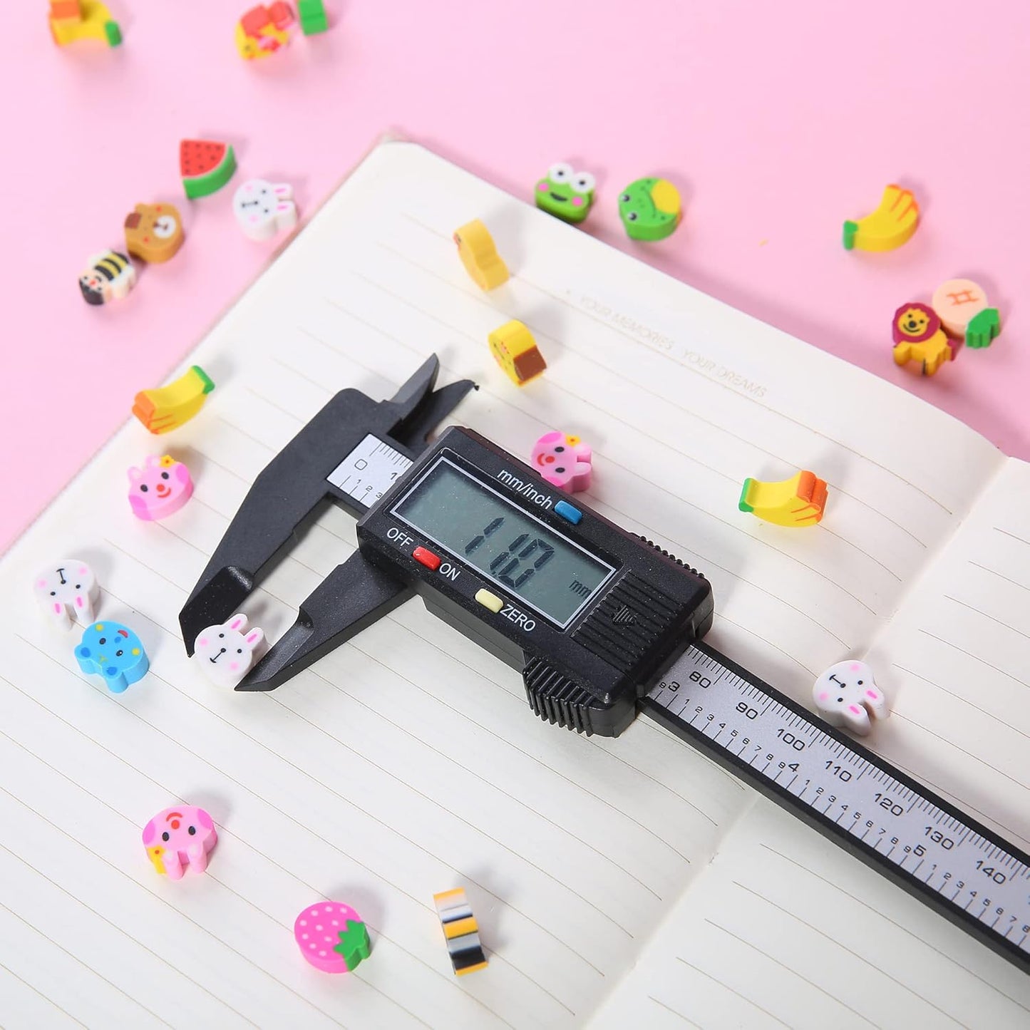 300 Pieces Mini Erasers for Kids, Bulk Small Animal Fruit Pencil Erasers Assortment for Home Rewards, School Supplies and Gift Filling