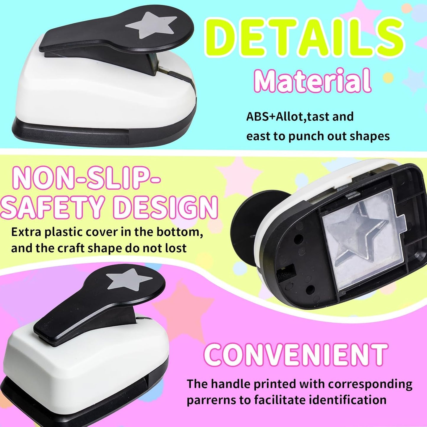 Craft Holes Punch, 2 Inch Star Shape Paper Punchs Scrapbook Punches for Craft, DIY Handmade Paper Punch for Festival and Greeting Card Making