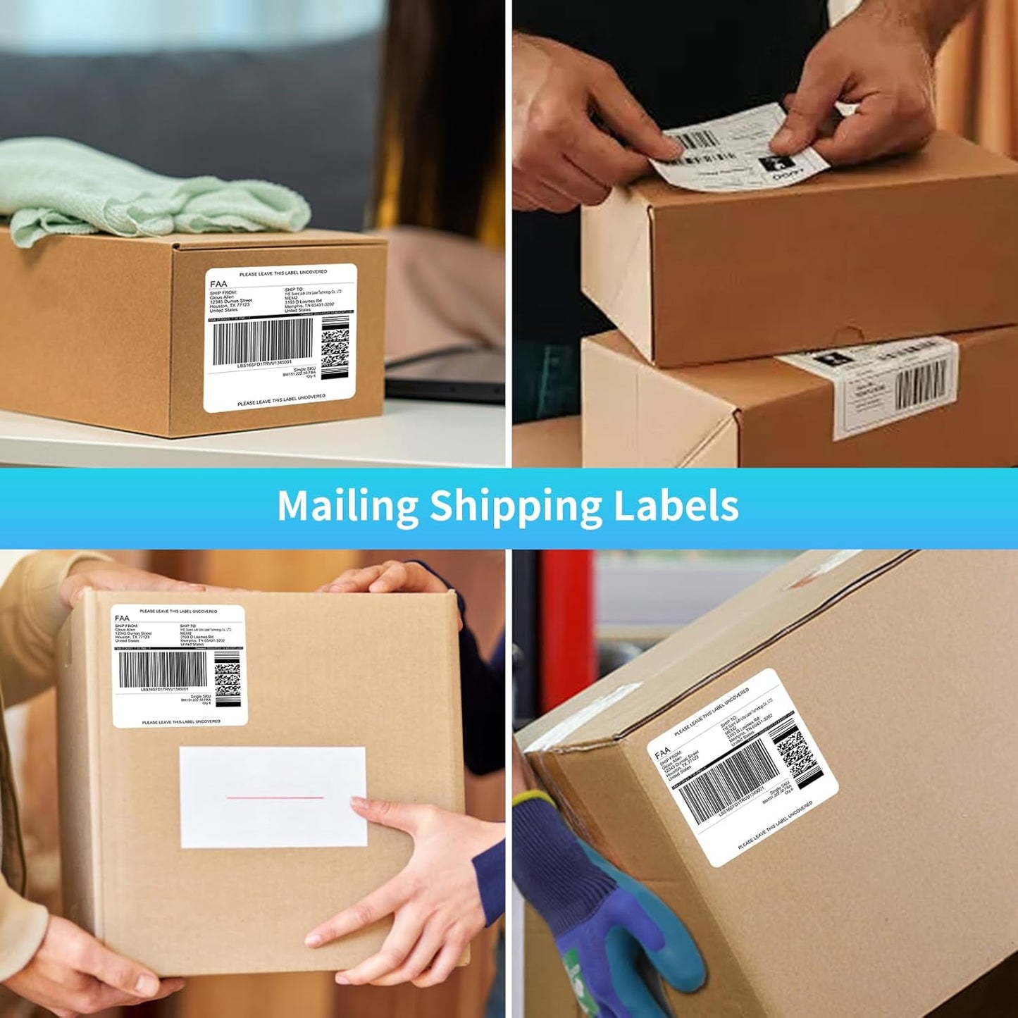 FungLam Printable Sticker Paper, 3-1/3" x 4" Shipping Address Labels 180 Blank Mailing Labels for Laser & Inkjet Printers, 6 per Page Label Stickers, 30 Sheets