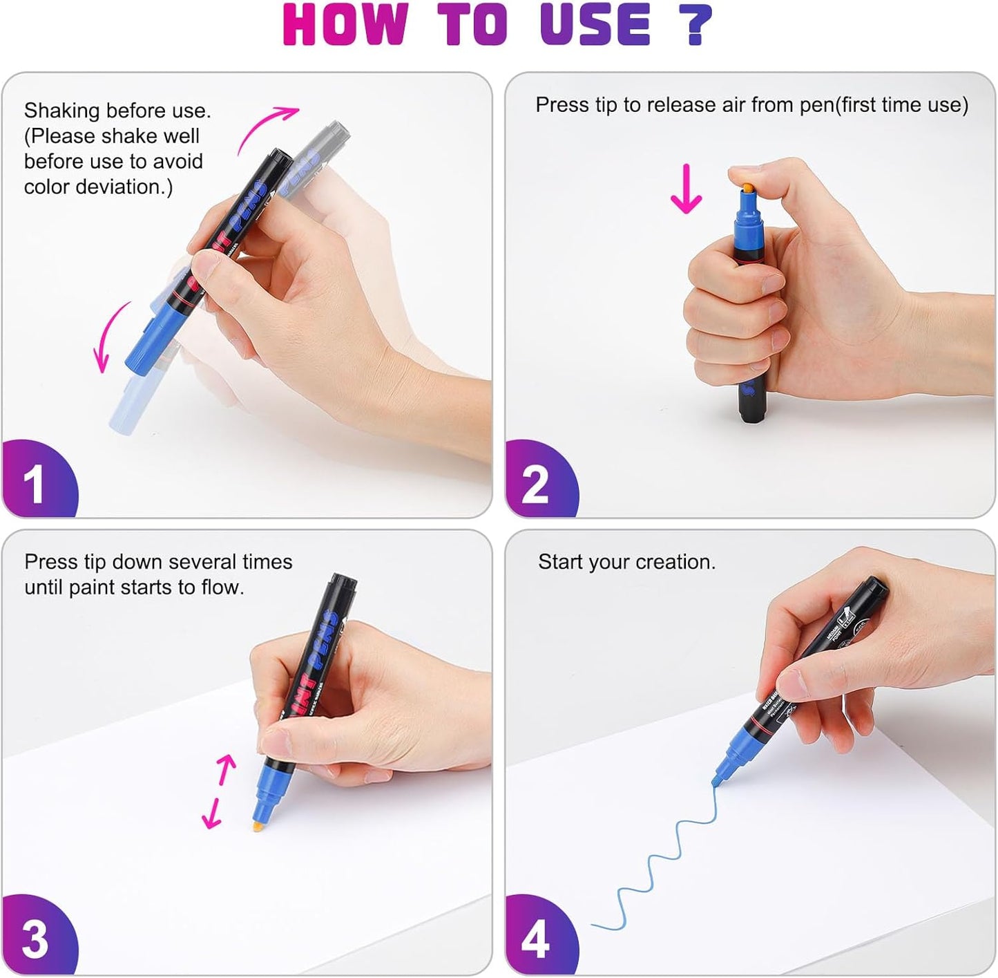 Brown Paint Pens Paint Markers - 8 Pack Permanent Quick Dry Waterproof Marker Pens for Rocks Wood Fabric Plastic Canvas Glass Mugs Metal Tire Stone