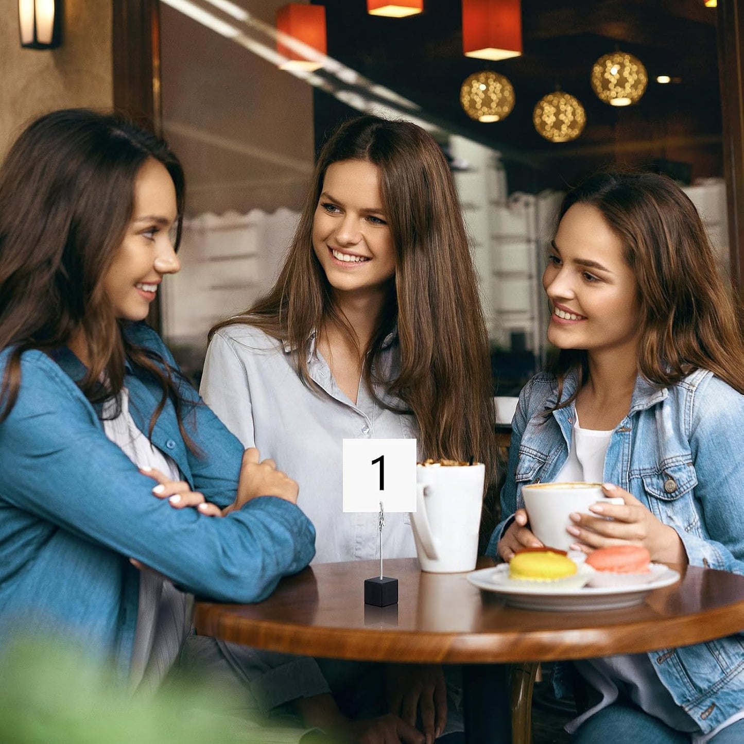 24 Pcs Wooden Memo Clips Holder Lightweight Wood Cube Base with Alligator Clip Clasp Mini Photo Holder Clip Menu Holder for Displaying Number Card (Black)