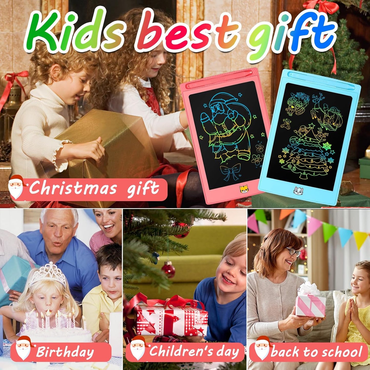 2 Pack LCD Writing Tablet for Kids, Preschool Toys for Twin Girl Boy Baby, Toddler Drawing Board Toy for Ages 3 4 5 6 7 8 Years Old, Birthday Christmas Basket Stuffers for Kids