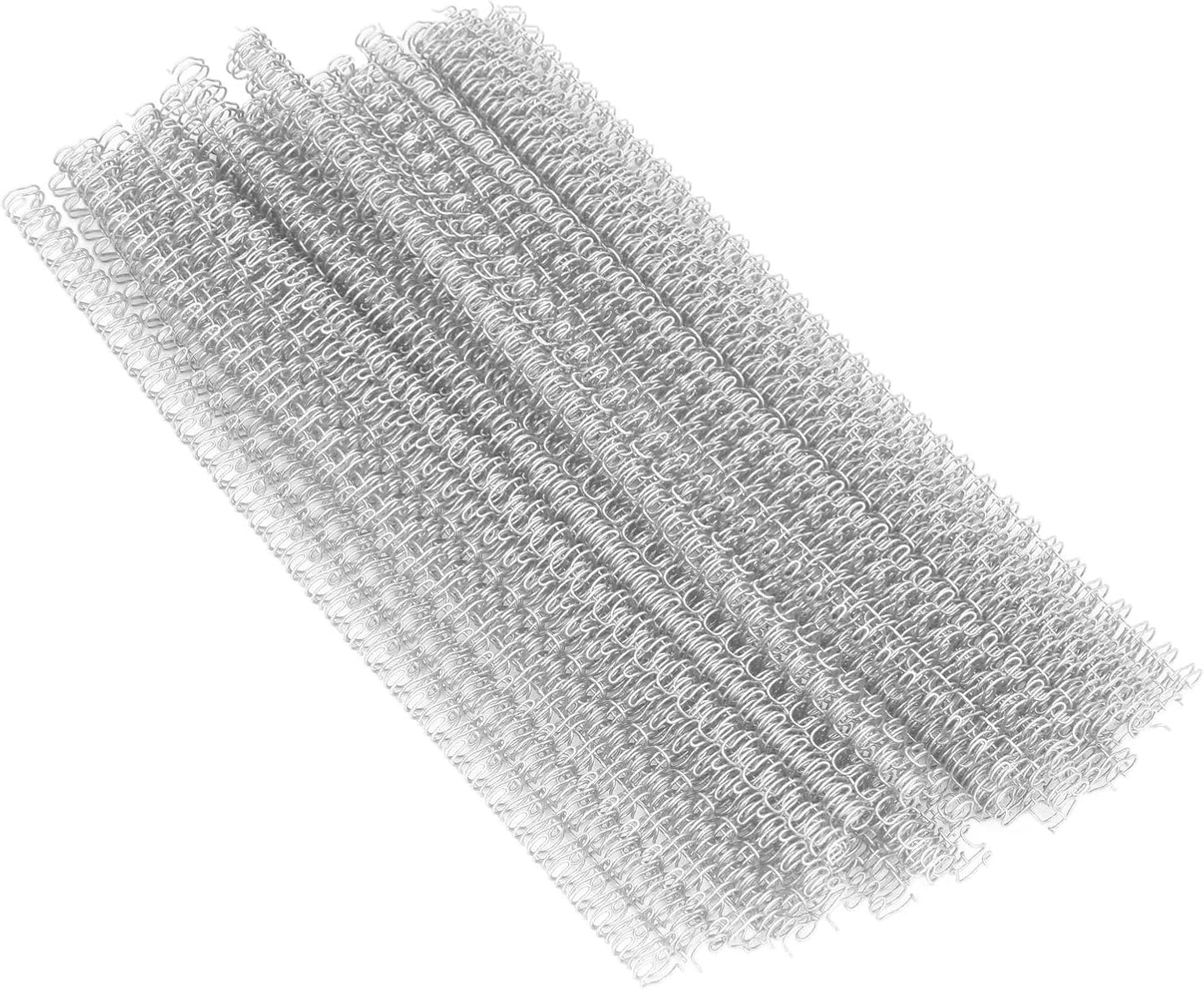 1/2 Inch Wire Cinch Book Binding Silver 3:1 Pitch, 100 Pack Double Loop Metal Spiral for Bindings Fit for School Office Notebook Maker, YolieraArt Office Products Binding Combs 100 Sheet Capacity