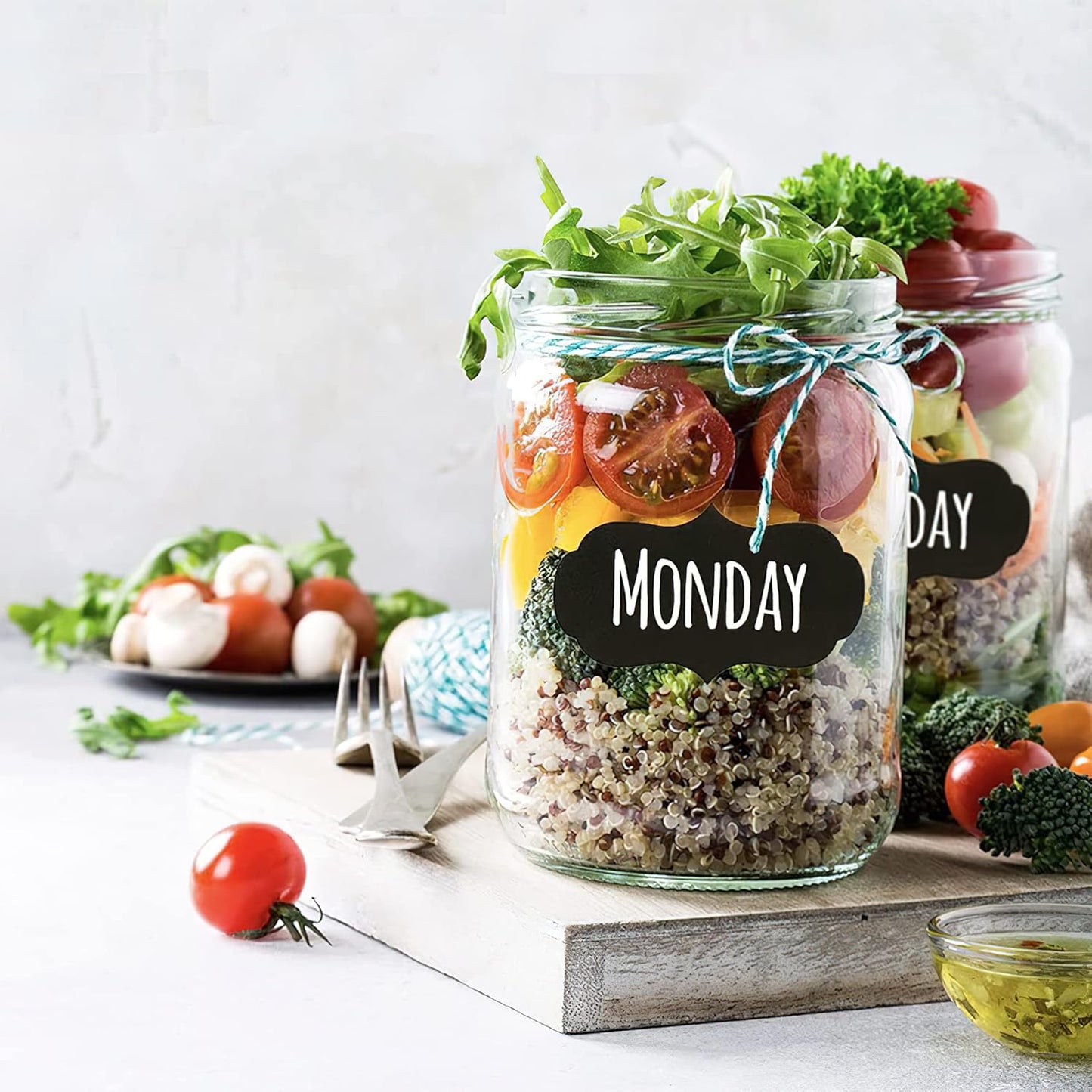 Chalkboard Labels, 120 Pcs Black Reusable Waterproof Labels Stickers with 2 White Chalk Markers, Kitchen Pantry Sticker Labels for Containers, Mason Jars, Condiments, Food Storage (Hybrid)