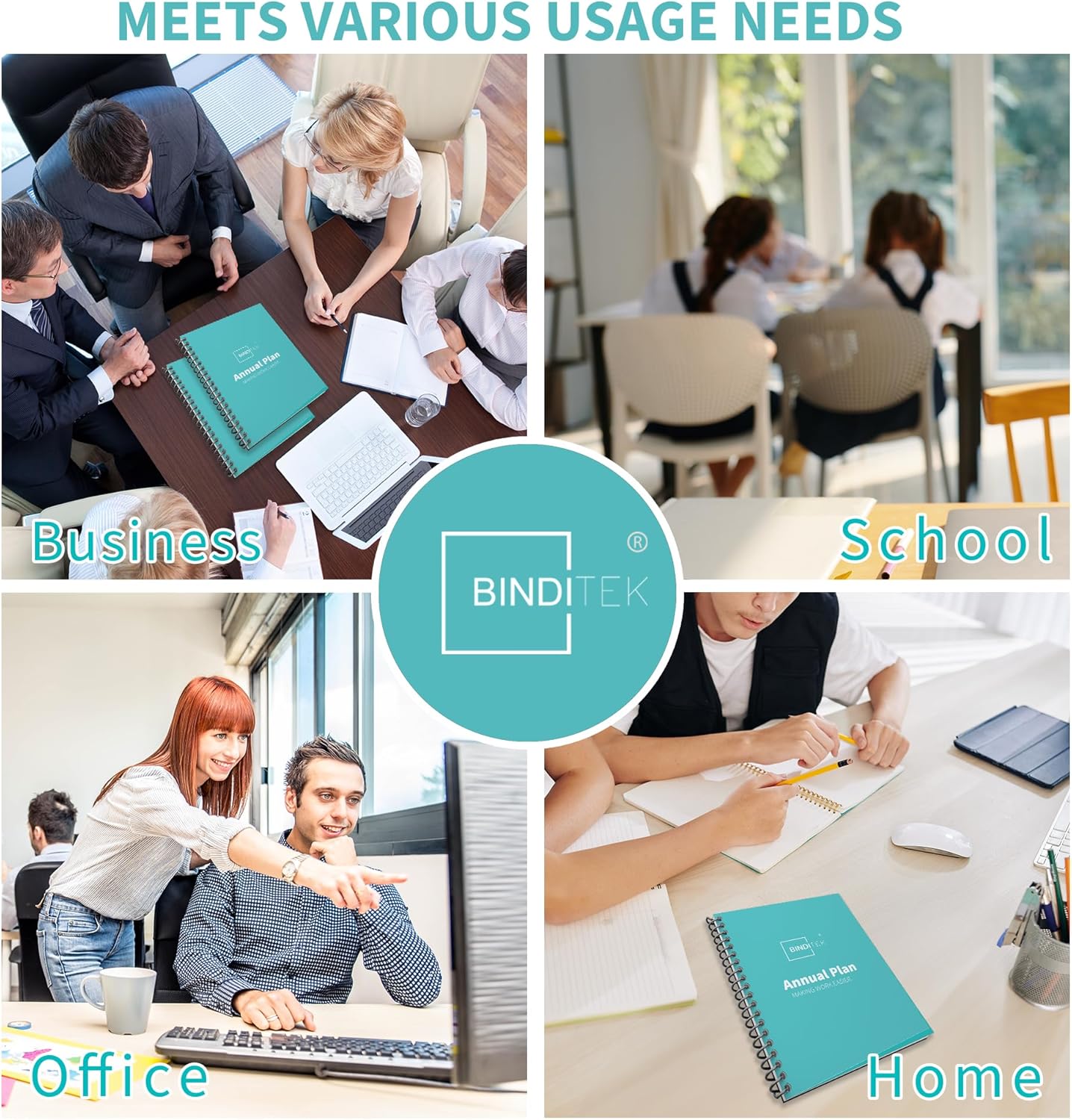 Binditek 200 Pack 5 Mil Clear Binding Covers 8.5 x 11 Inches, Letter Size, Square Corners, Un-Punched, Office Supplies, for Students and Coworkers