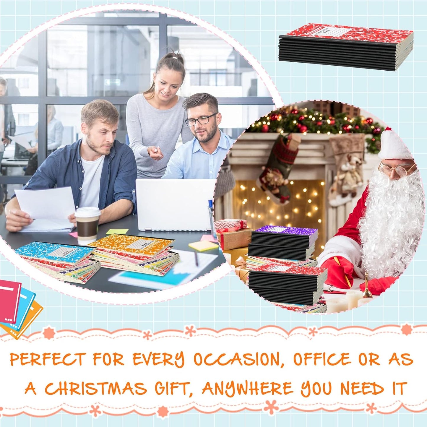 Fainne 100 Pack A5 Composition Notebooks Bulk College Ruled Composition Notebooks Marble Covers Notebook for Student Classroom Office Supplies 30 Sheet/60 Page(10 Color)