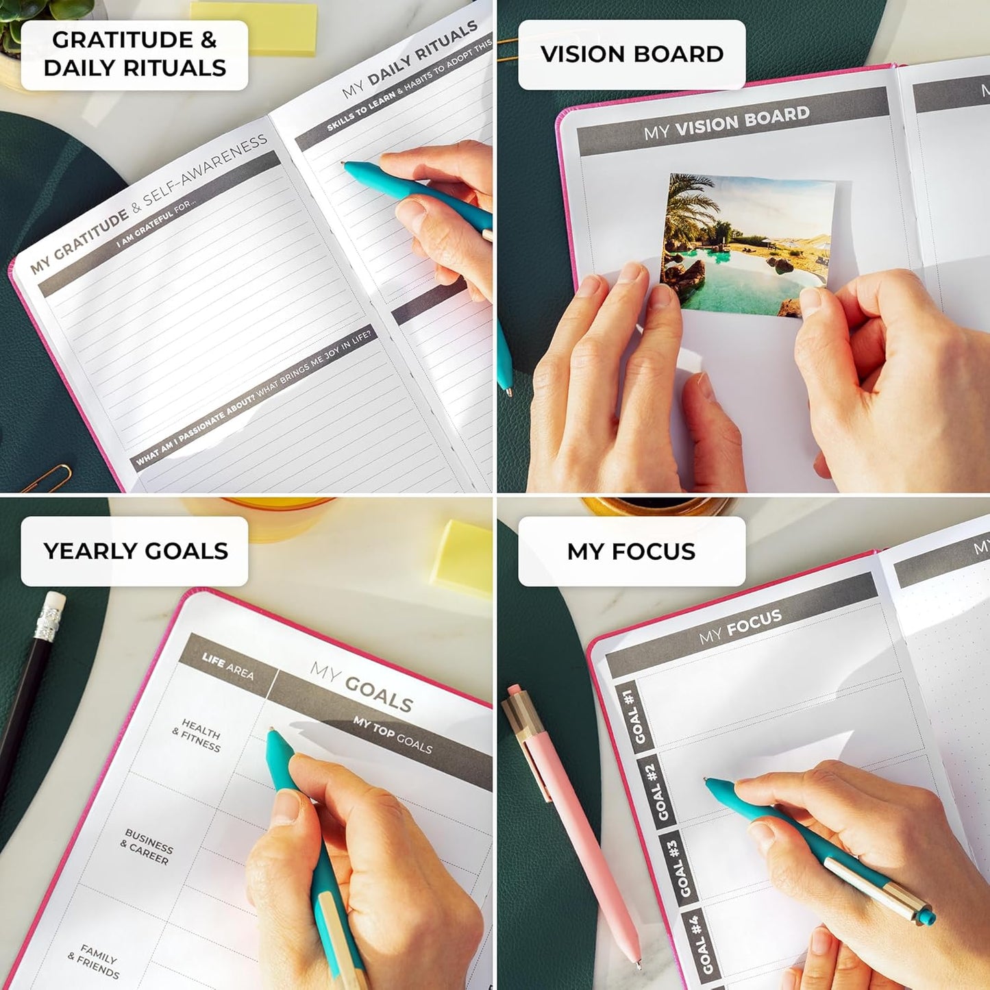 Clever Fox Daily Planner – Undated Planning Notebook with Hourly Schedule & To-Do List – Personal Day Task & Work Organizer, 6 Months (Hot Pink)