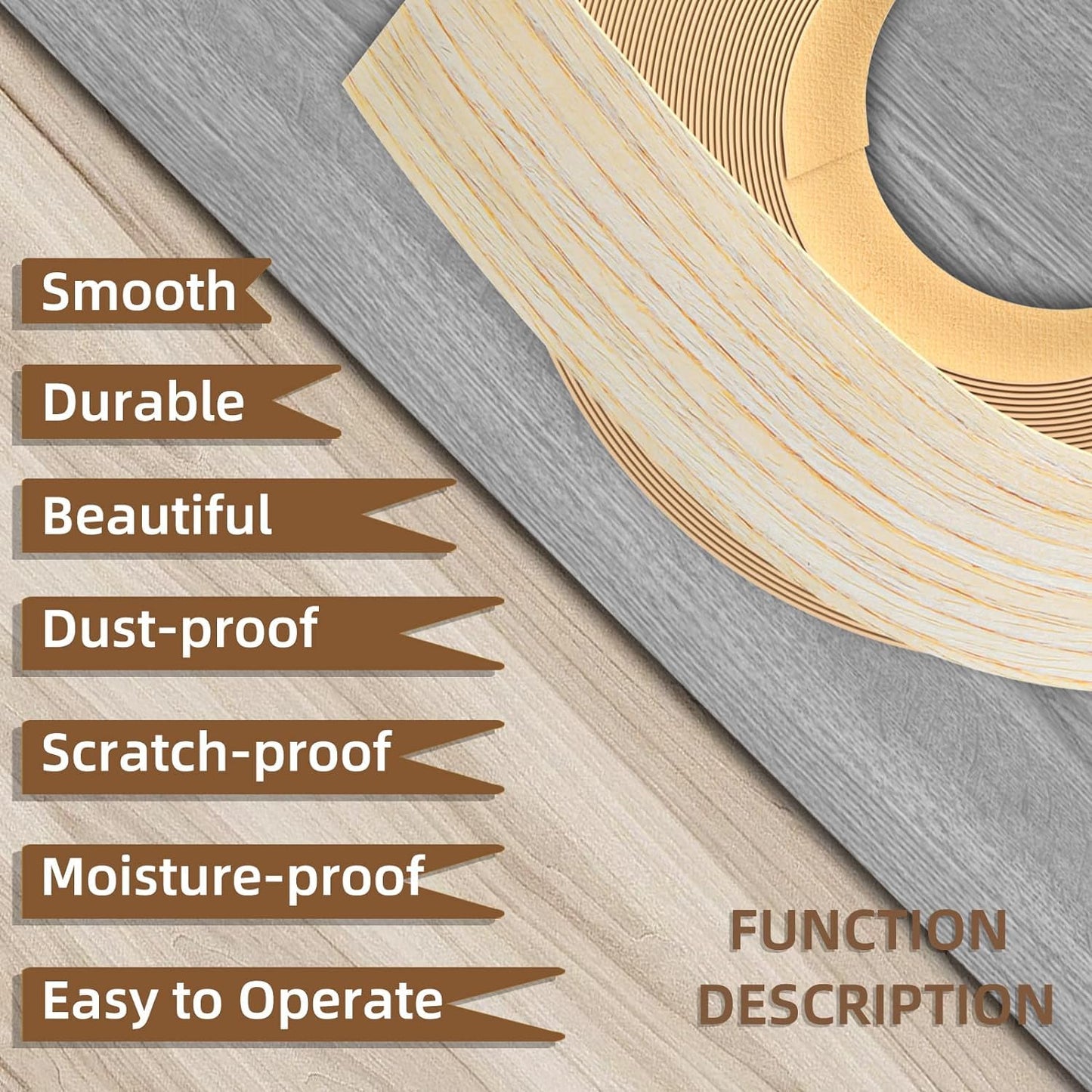 GSCIT Club Oak Edge Banding, 2 inch x 500ft roll of Veneer Edge Banding Preglued Flexible, Wood Tape Banding for Repair Furniture
