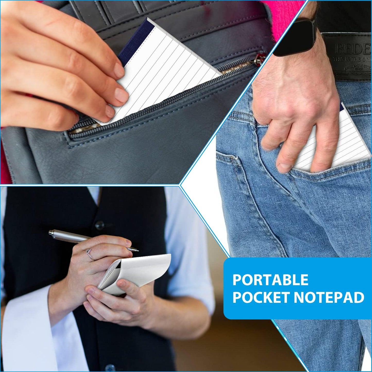 12 Pack Note Pads 4x6 Inch Small Lined Writing Memo Pads Refills Easy Tear no Rip Writing Pads with 30 Sheets Each Pad Narrow Ruled Mini Pocket Notebook Daily Planning and Organization of Work White