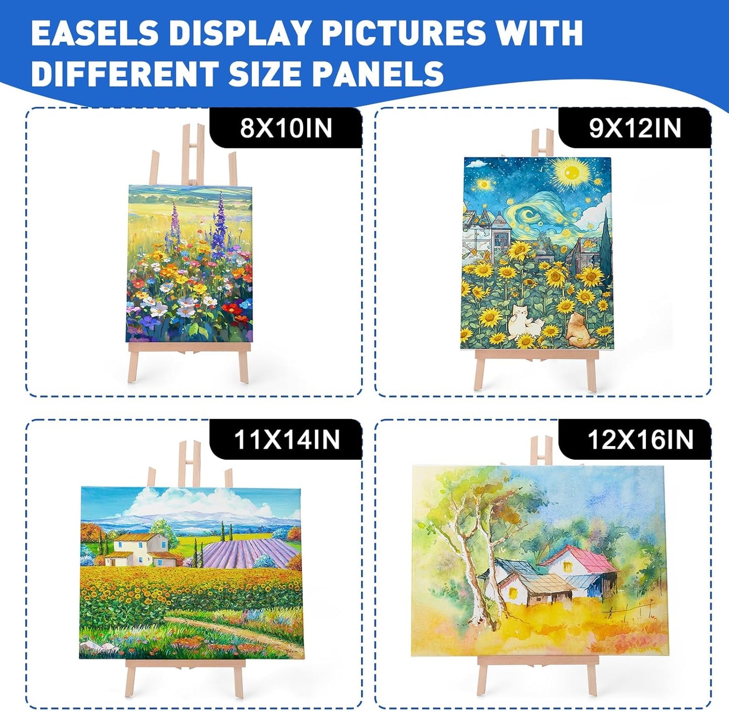 ESRICH 15pcs 17 Inch Tabletop Easels, Easel Stand for Painting,Tripod, Painting Party Easel, Kids Student Desktop Easel for Painting,Paint Easel for Canvas Painting