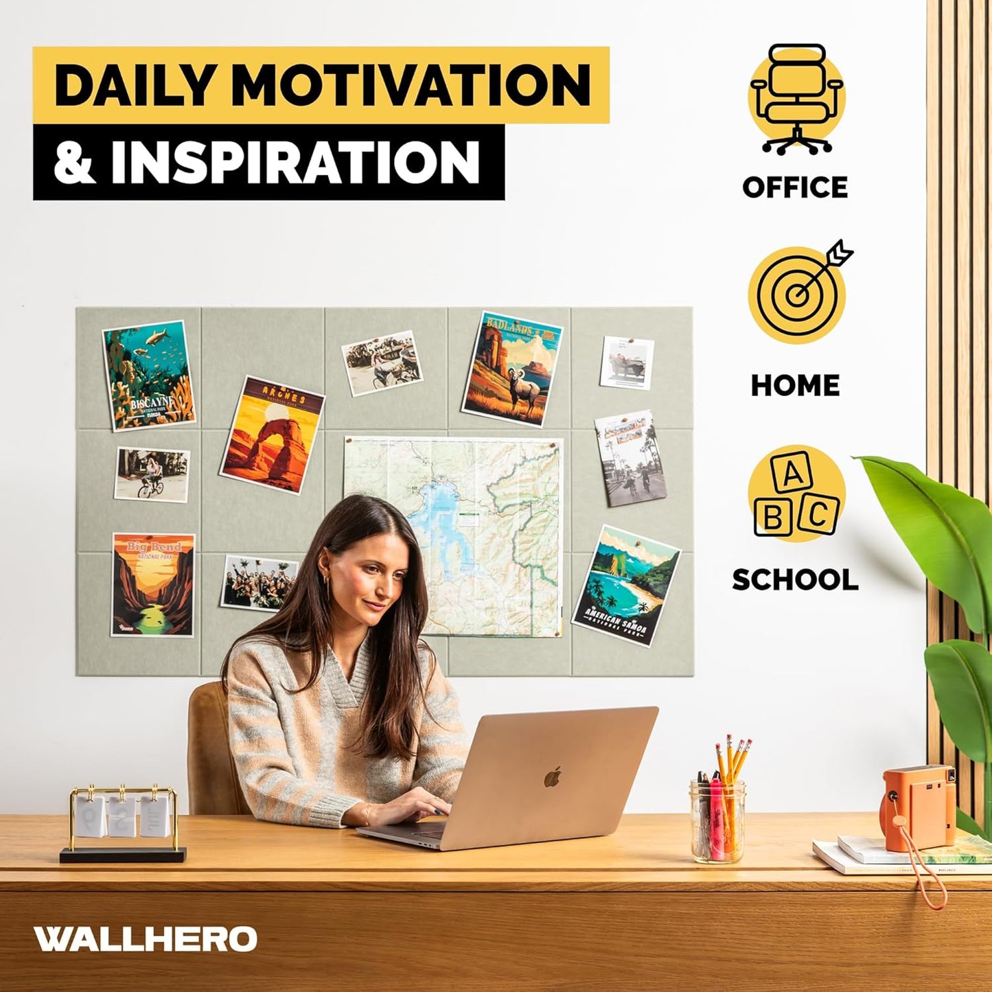 Corkboards for Wall, 59"x36" | 15 Pack | Cork Board Squares, Pin Up Board, Office Board for Wall, Big Bulletin Board, Cork Roll with Adhesive Backing (Sage Green)