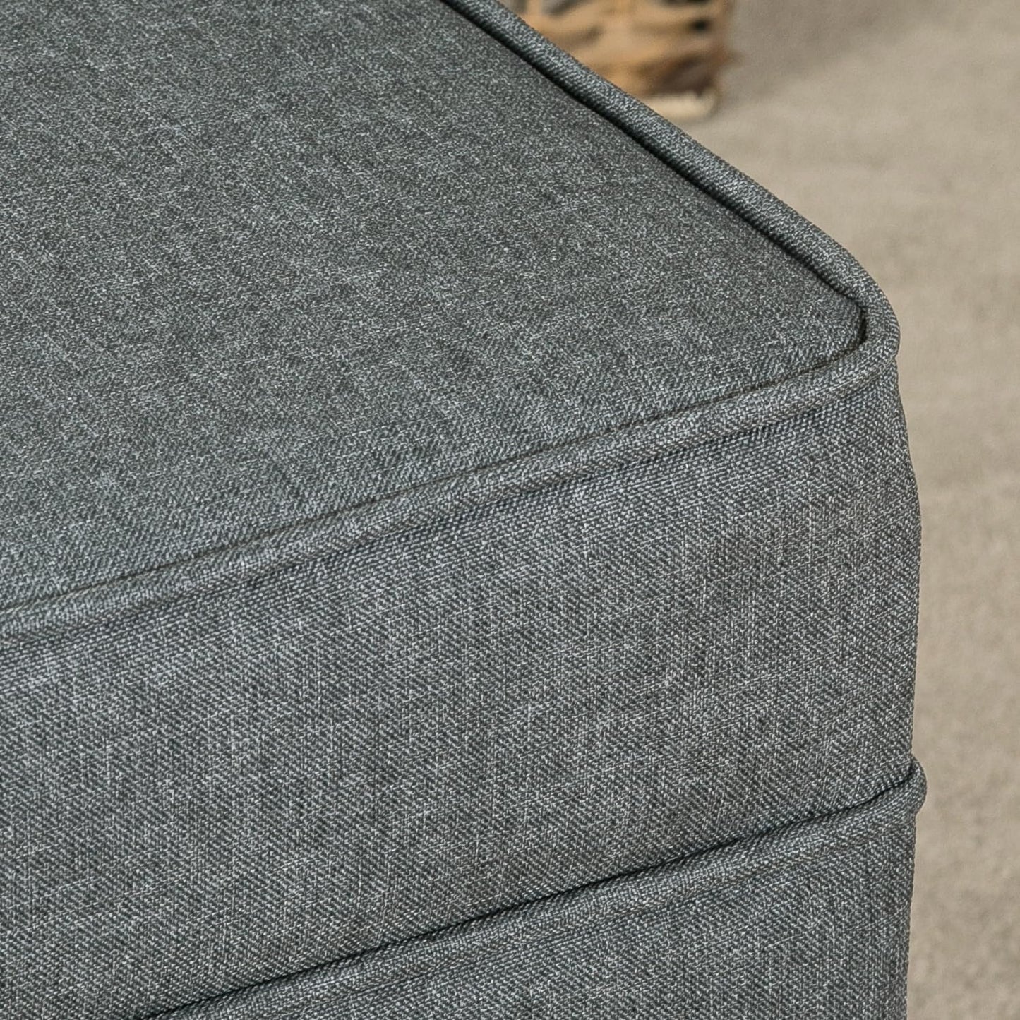 Adeco Chest and Footrest-Square Seat Storage Bench Ottoman, Gray