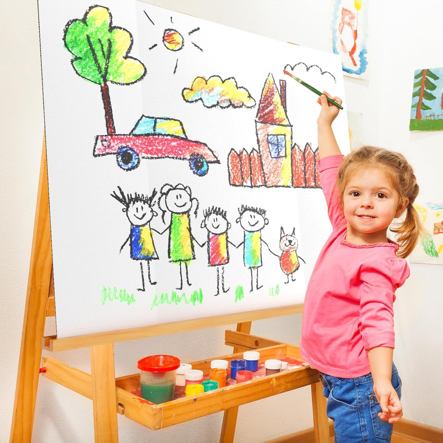 2 Pack 36" x 48" Trifold Poster Board for Presentation, White Corrugated Cardboard Large Tri Fold Poster Board for Science Fair, Office & School Projects, Photo Displays, Exhibitions Event