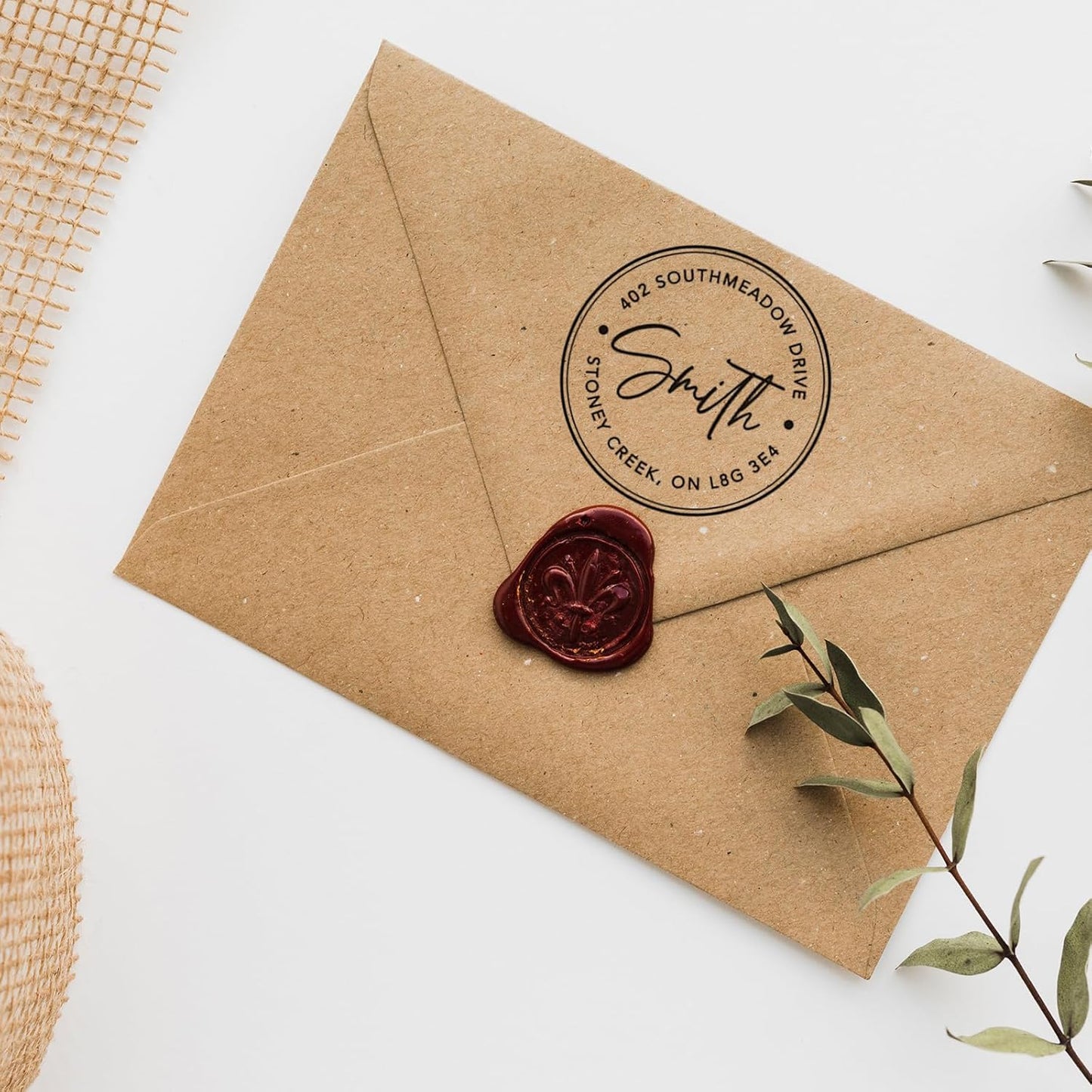 Custom Address Stamp - Self Inking Personalized Rubber Stamp for Mailing Envelopes, Packages, Wedding Invites & Business Mail (Round)