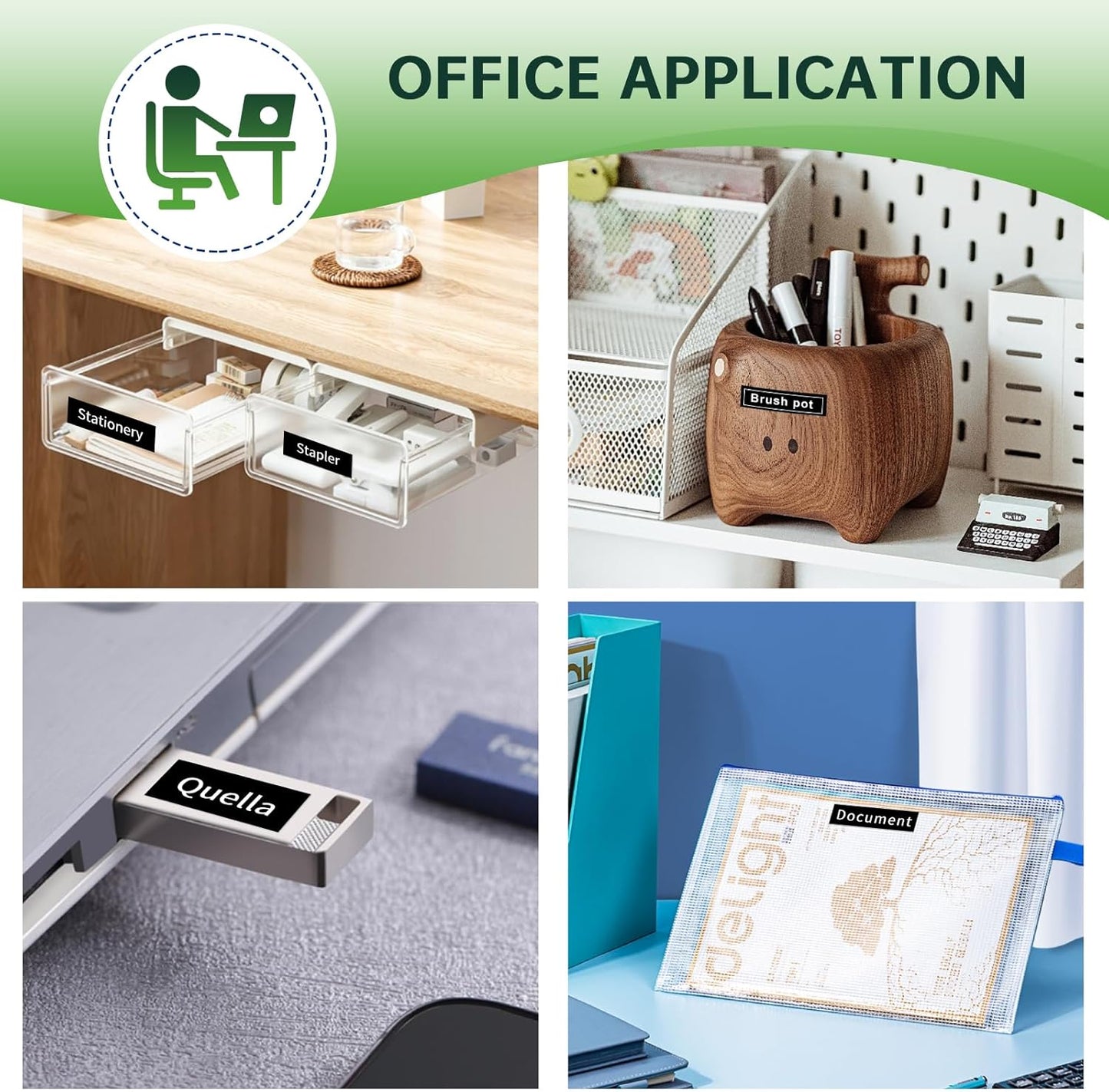 BOYEEZON 4Pack TZe-335 Label Tape Replacement for Brother P Touch TZe-335 Label Tape White on Black TZe TZ Tape 12mm 0.47 Laminated Black Label Maker Tape TZ-355 for Ptouch PTD210 PTD400 PTD410 PTD600