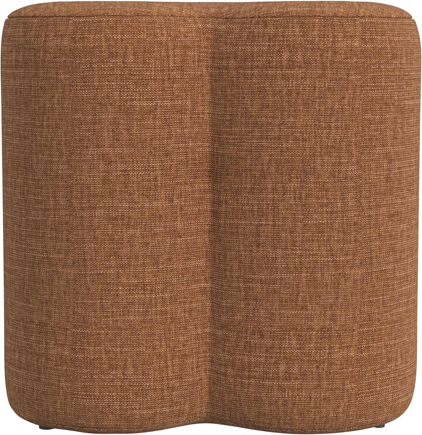 HomePop Upholstered Clover Shaped Ottoman Home Décor|Foot Rest Ottoman - Rust Orange Chenille